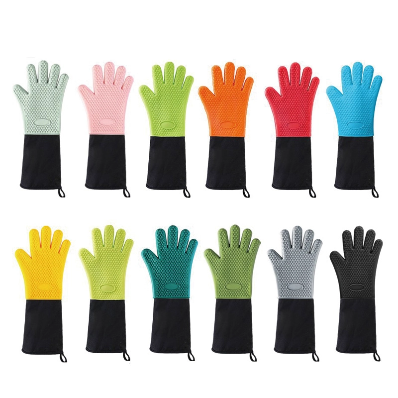 Five-Finger Cotton Grilling Gloves Wholesale, OEM Heart-Shaped Design