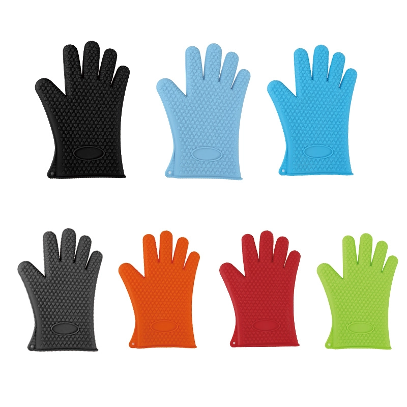 Wholesale Silicone Grilling Gloves, Heart-Shaped Design with Hooks
