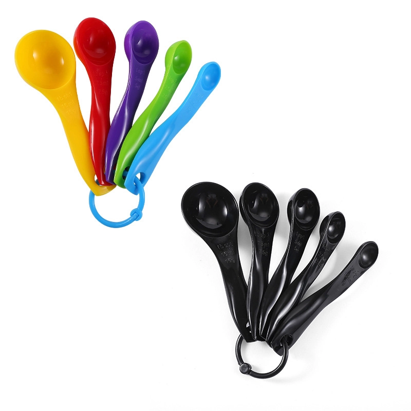 Bulk Wholesale Plastic Kitchen Measuring Spoon Set of 5 OEM Available
