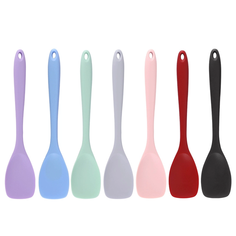 Wholesale Non-Stick Silicone Spoon, Solid Color Salad Spatula OEM