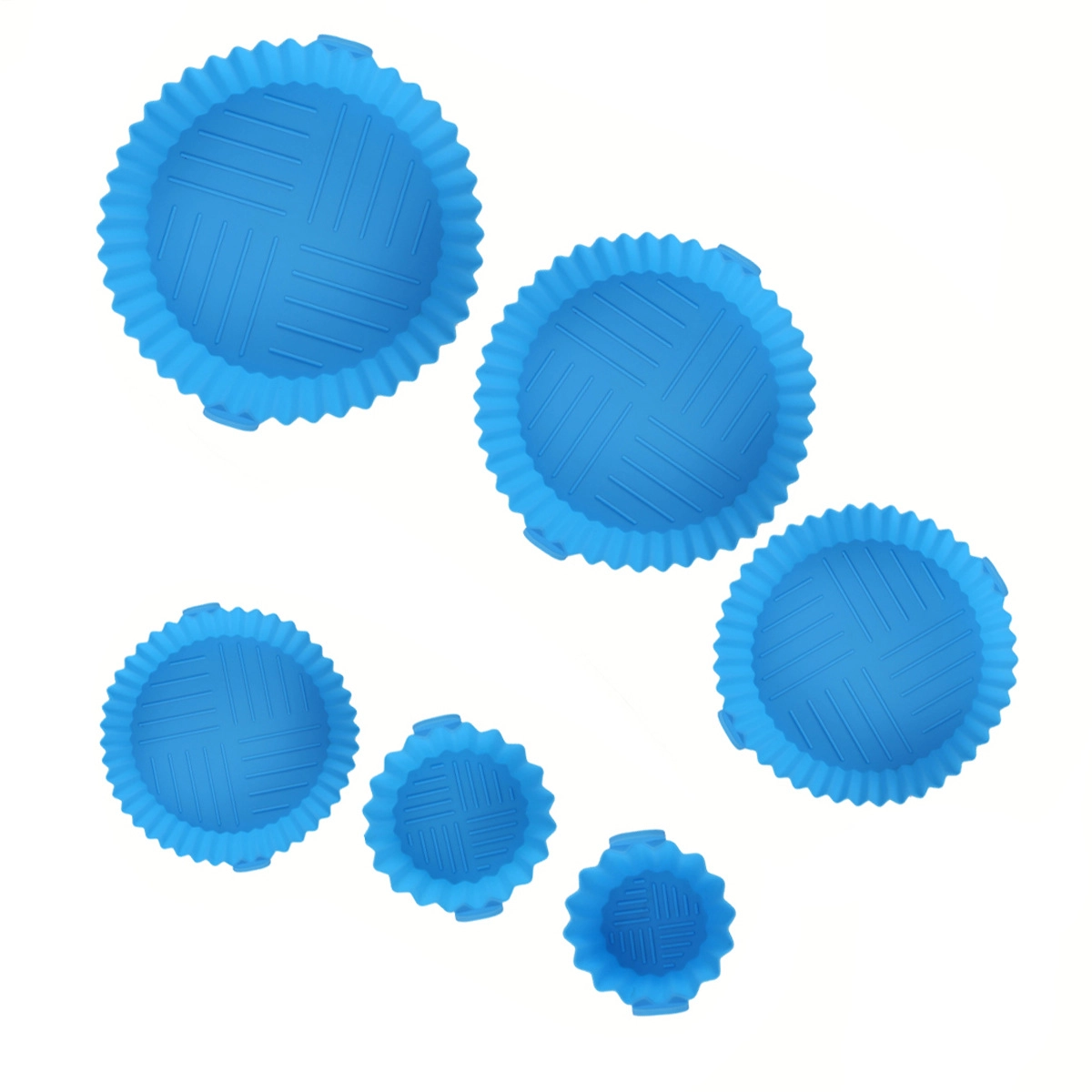 Wholesale Air Fryer Silicone Liners with OEM Customization – Round 6-Piece Baking Tray Set