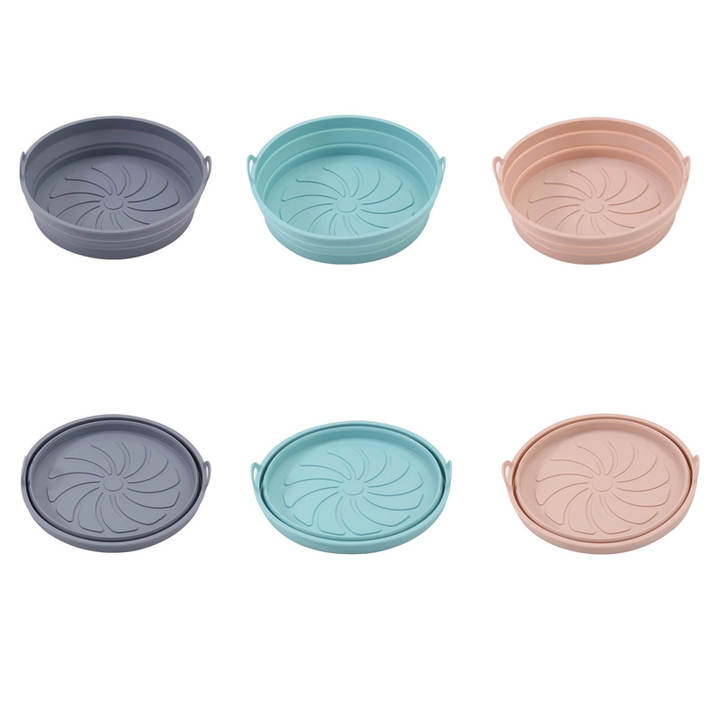 Bulk Wholesale Foldable Silicone Air Fryer Basket Liner Pot OEM Available – Round Folding Tray