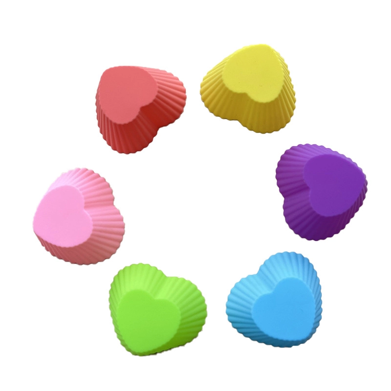 Wholesale Silicone Cupcake Baking Cups – Heart-Shaped Muffin Cups OEM Supplier