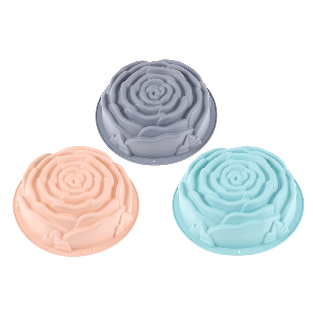 Bulk Wholesale Flower Shaped Silicone Cake Mold, Rose Cake Mould OEM Available