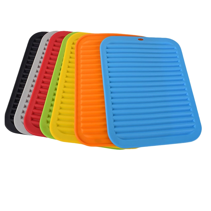 Wholesale Silicone Trivet, Horizontal Stripe Drain Mat OEM Customization
