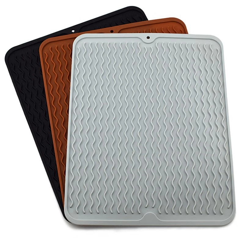 Wholesale Multipurpose Silicone Dishwashing Mat OEM Supplier, Wave Drain Pad