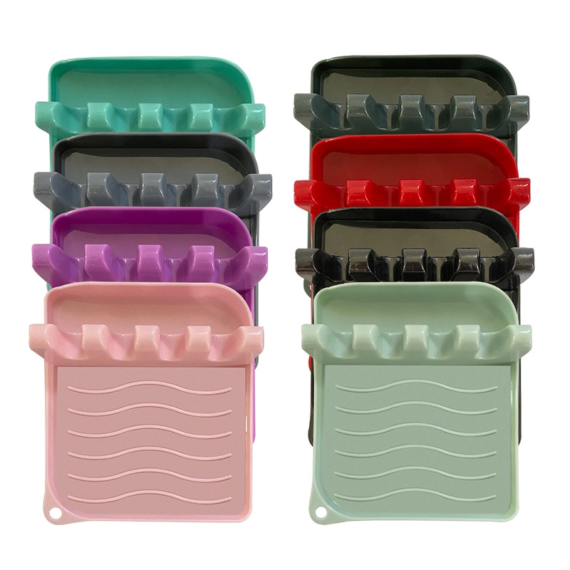 Wholesale Extra Large Silicone Utensil Holder with Drip Mat, PP Kitchenware Tray