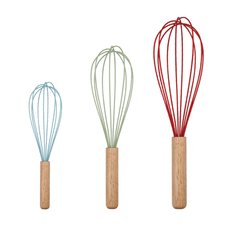 Wholesale Silicone Egg Beater with Wooden Handle, OEM Supplier
