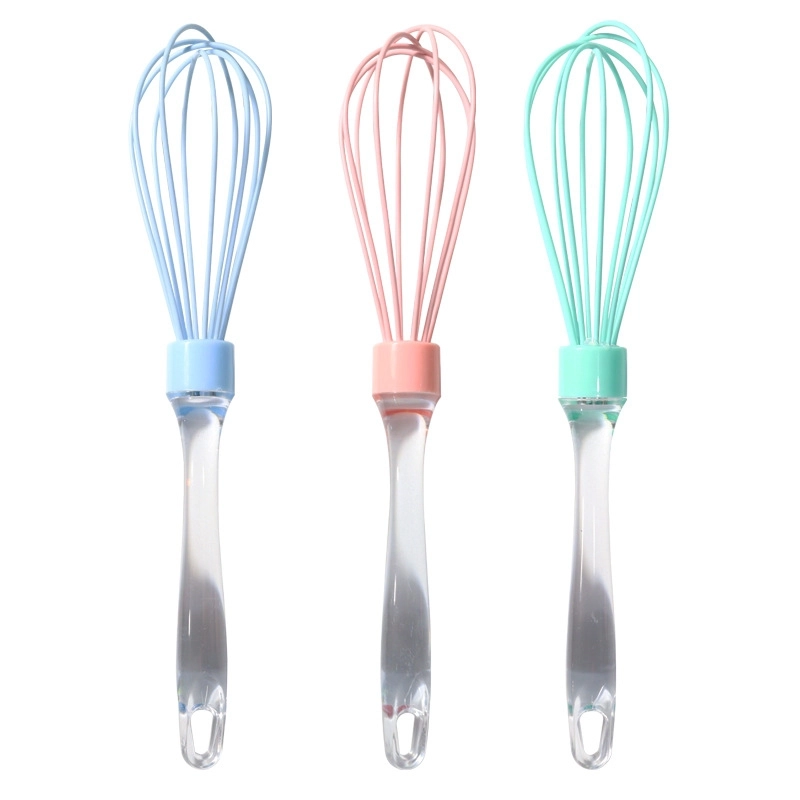 Wholesale Silicone Cooking Whisk with OEM, Crystal Clear Handle Egg Beater