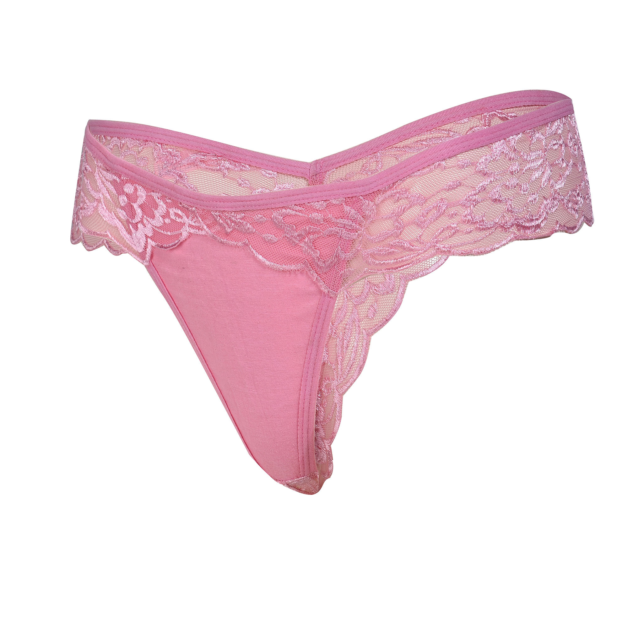 Pearlfly Women Cotton Lace Thong  Panty