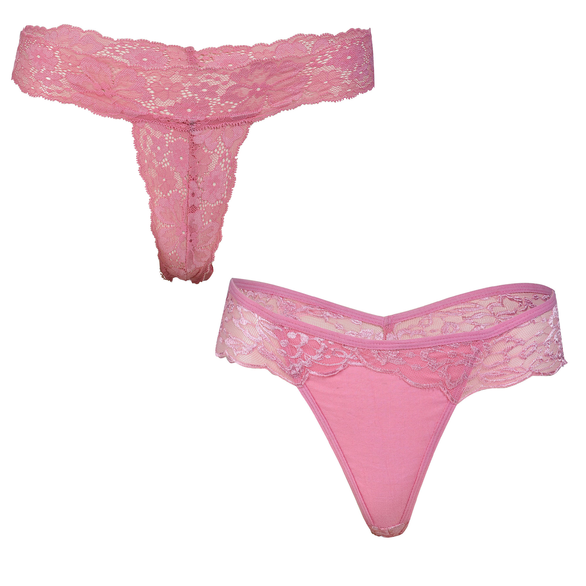  Pearlfly Women Lace-/Thong Panty [Combo-2]