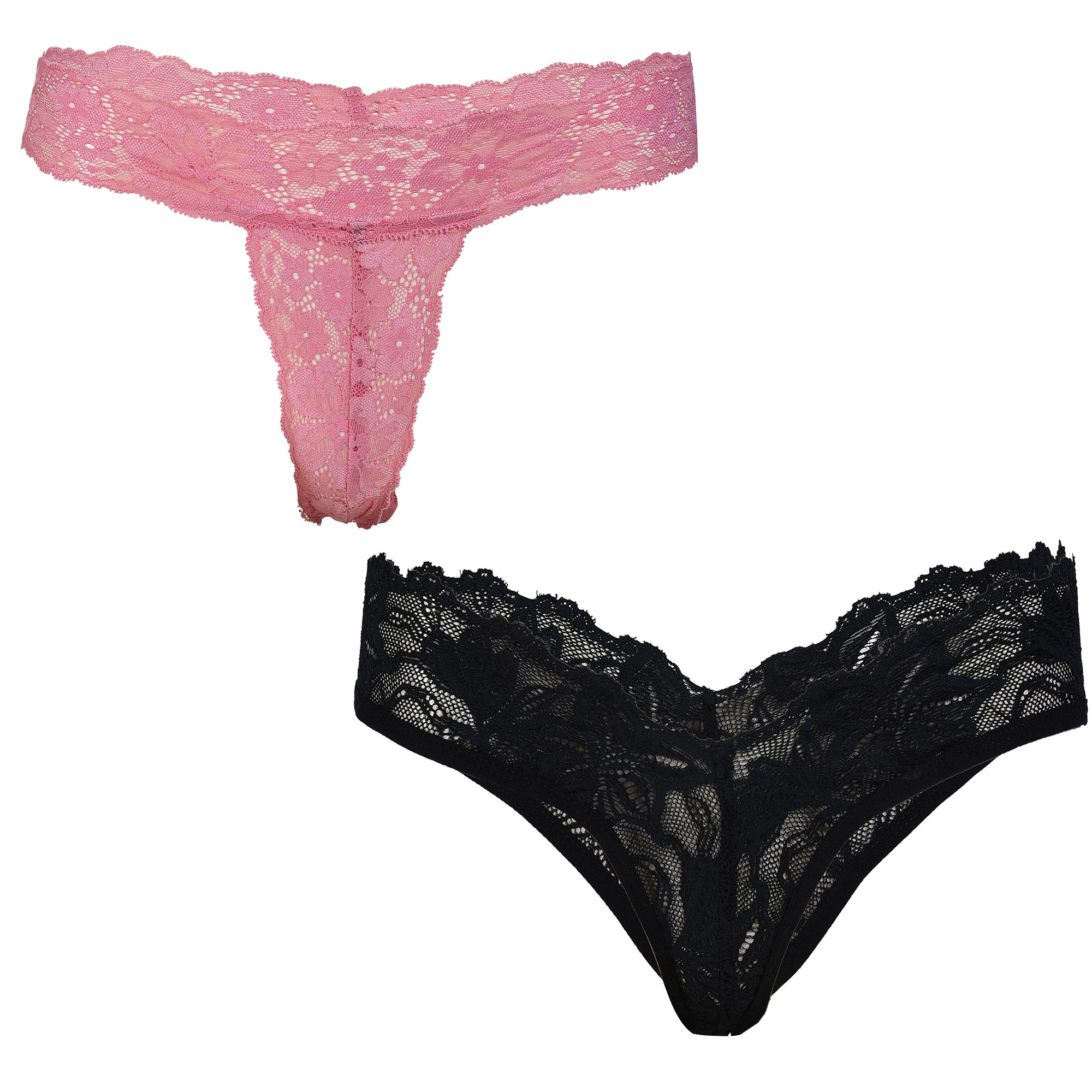 Pearlfly Women Lace G-String Thong  [Combo-2]