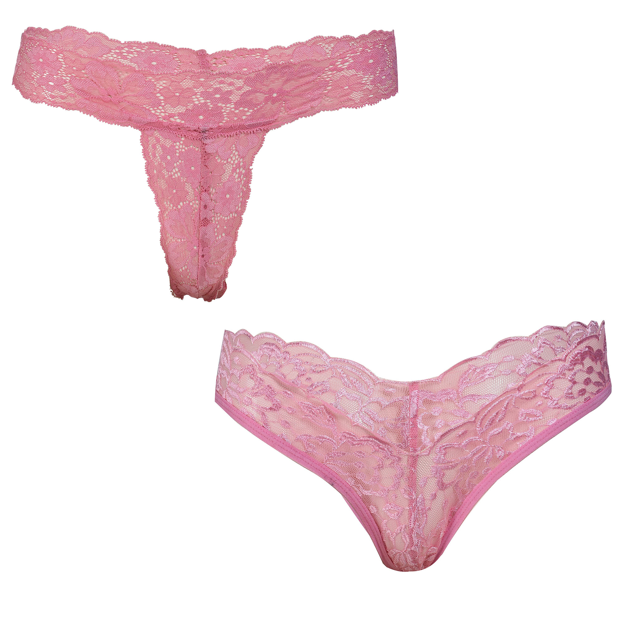  Pearlfly Women Lace G-String [Combo-2]