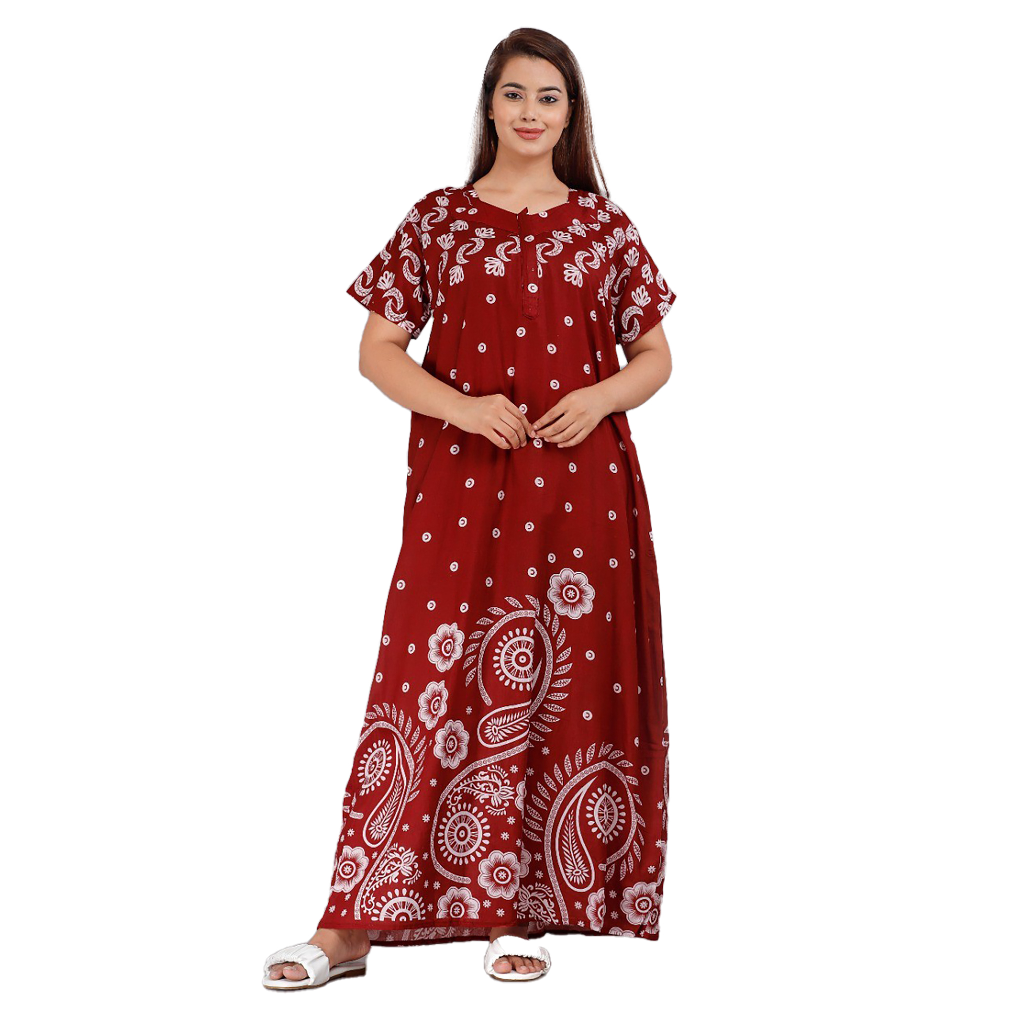Pearlfly Women Cotton GOWN