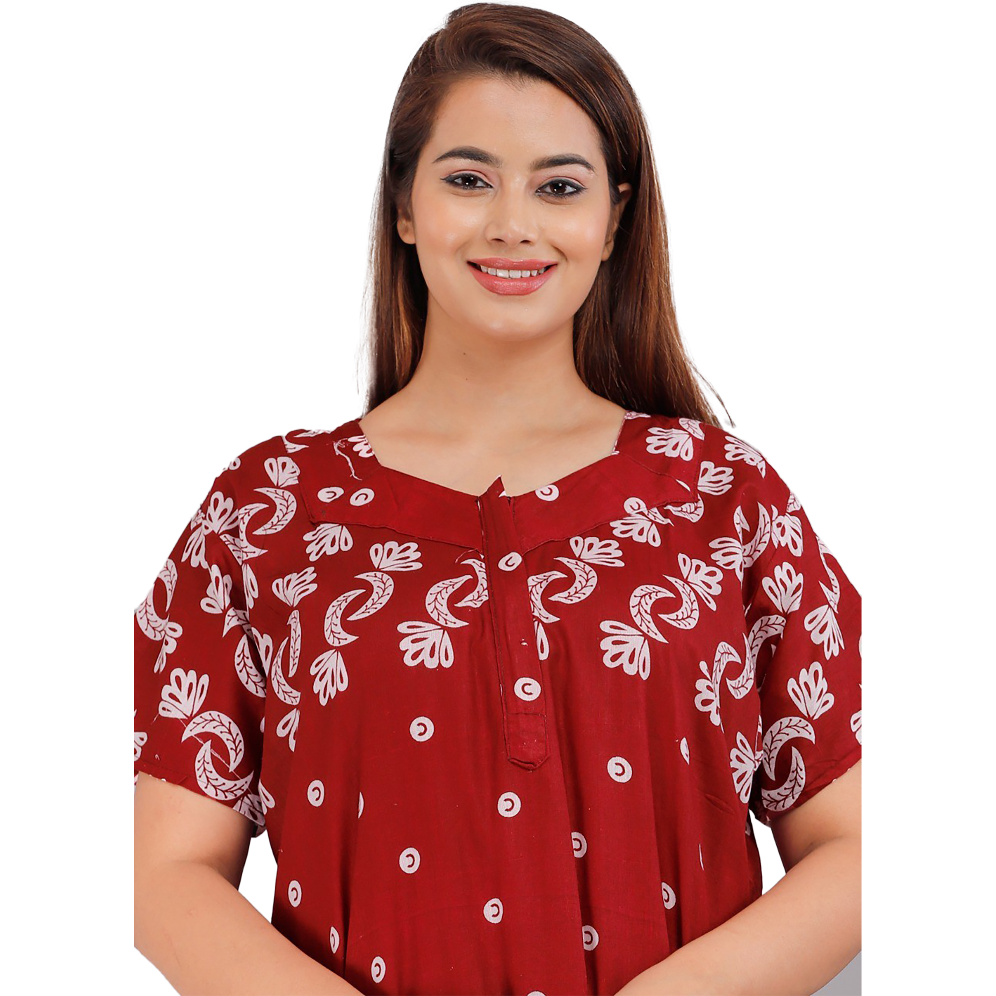 Pearlfly Women Cotton GOWN 