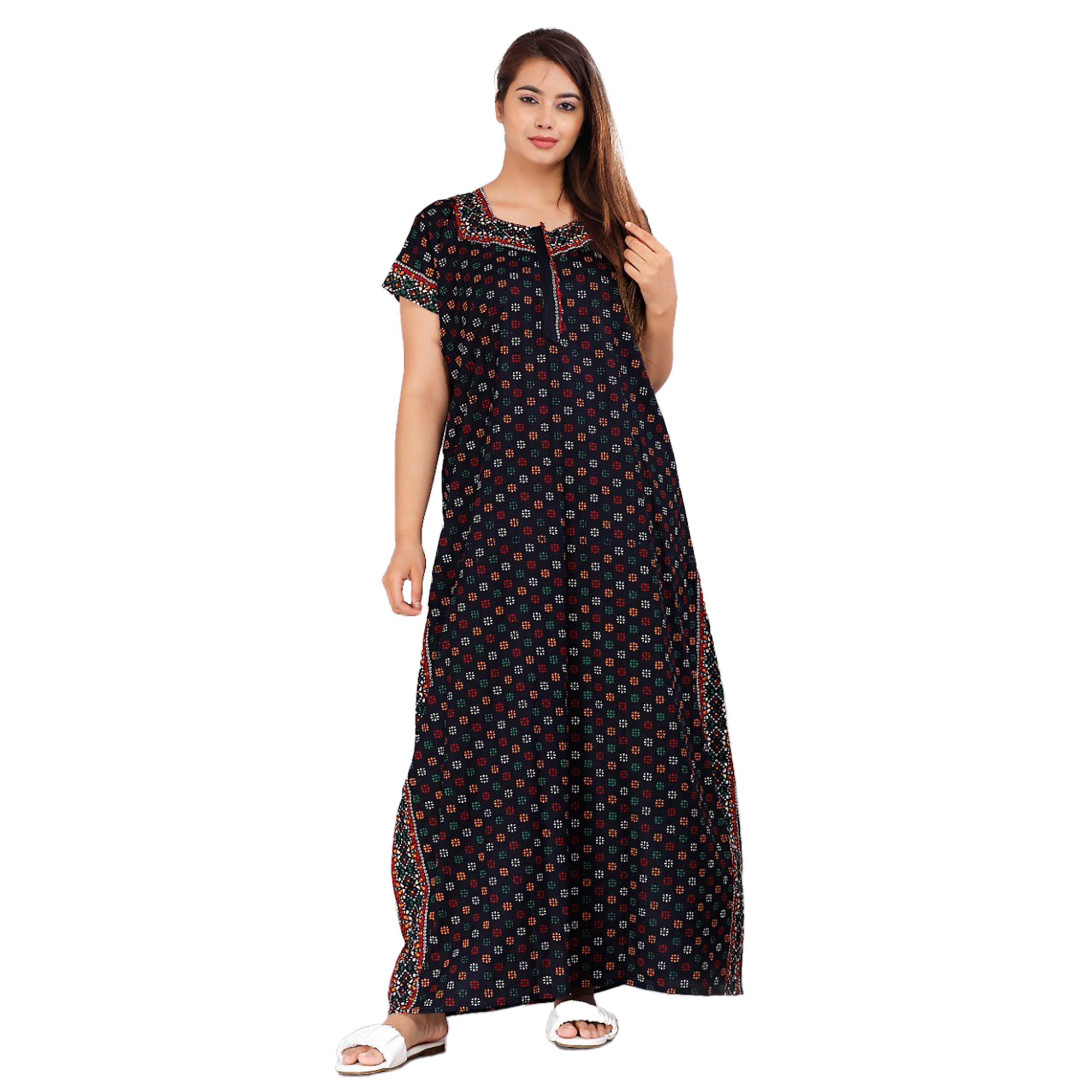 Pearlfly Women Cotton Nighty 