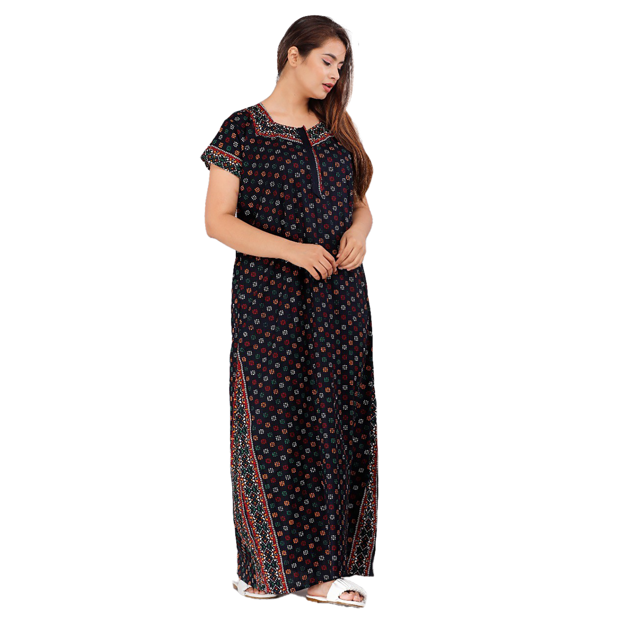 Pearlfly Women Cotton Nighty 