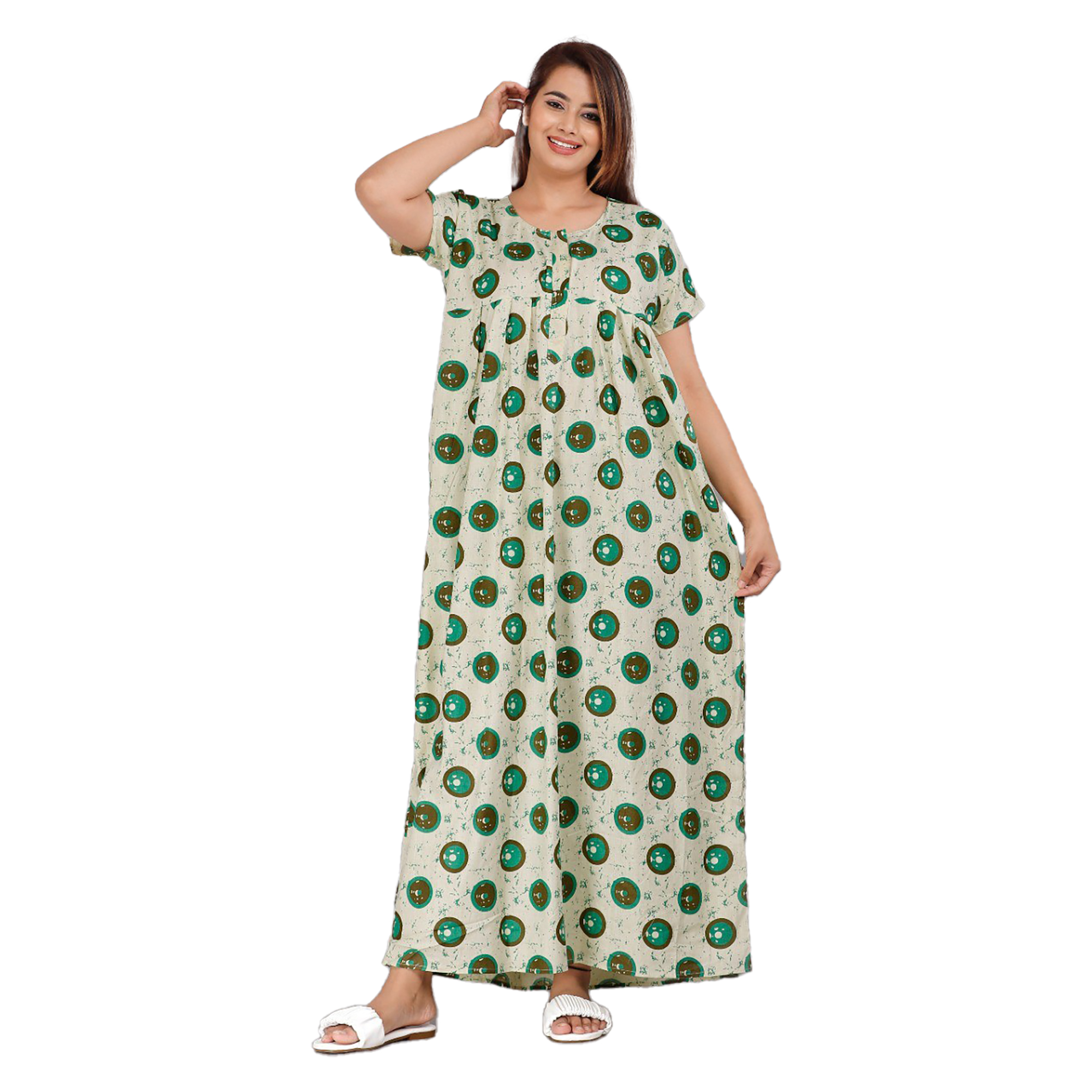 Pearlfly Women Cotton Nighty 