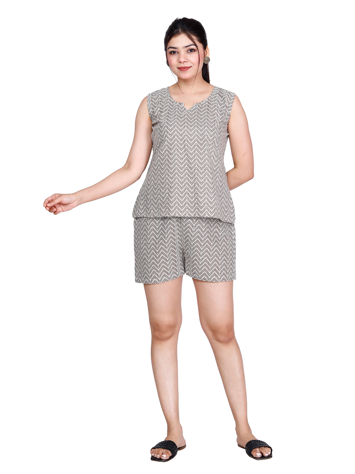 Pearlfly women cotton printed top n short [Combo-2]