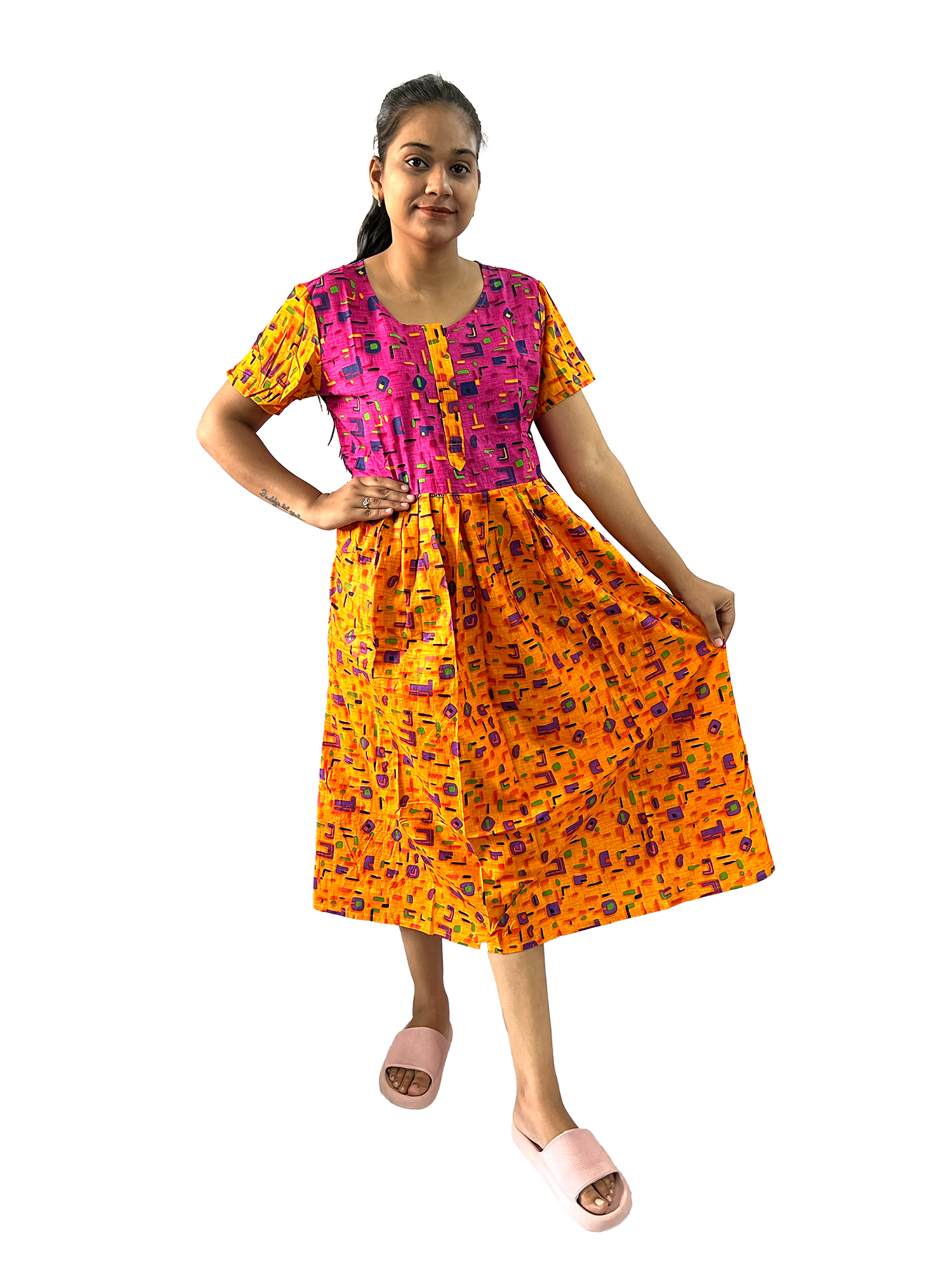 Pearlfly women cotton Nightgown