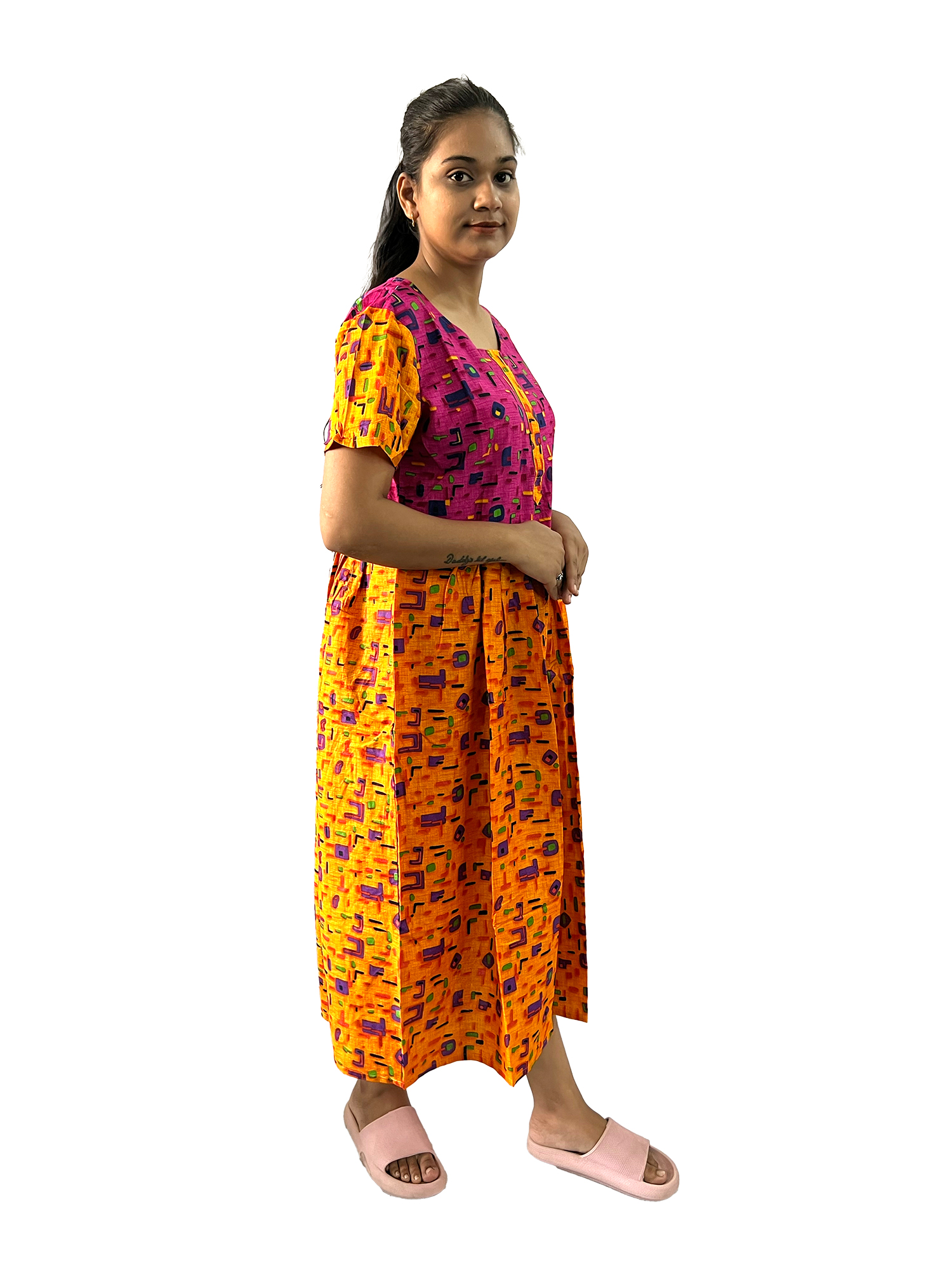 Pearlfly women cotton Nightgown