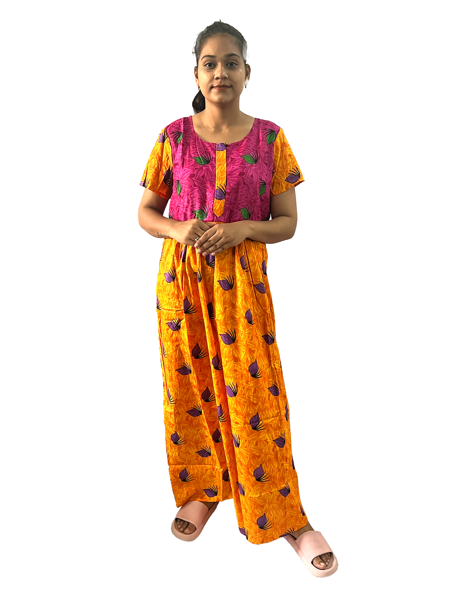 Pearlfly women cotton Nightgown