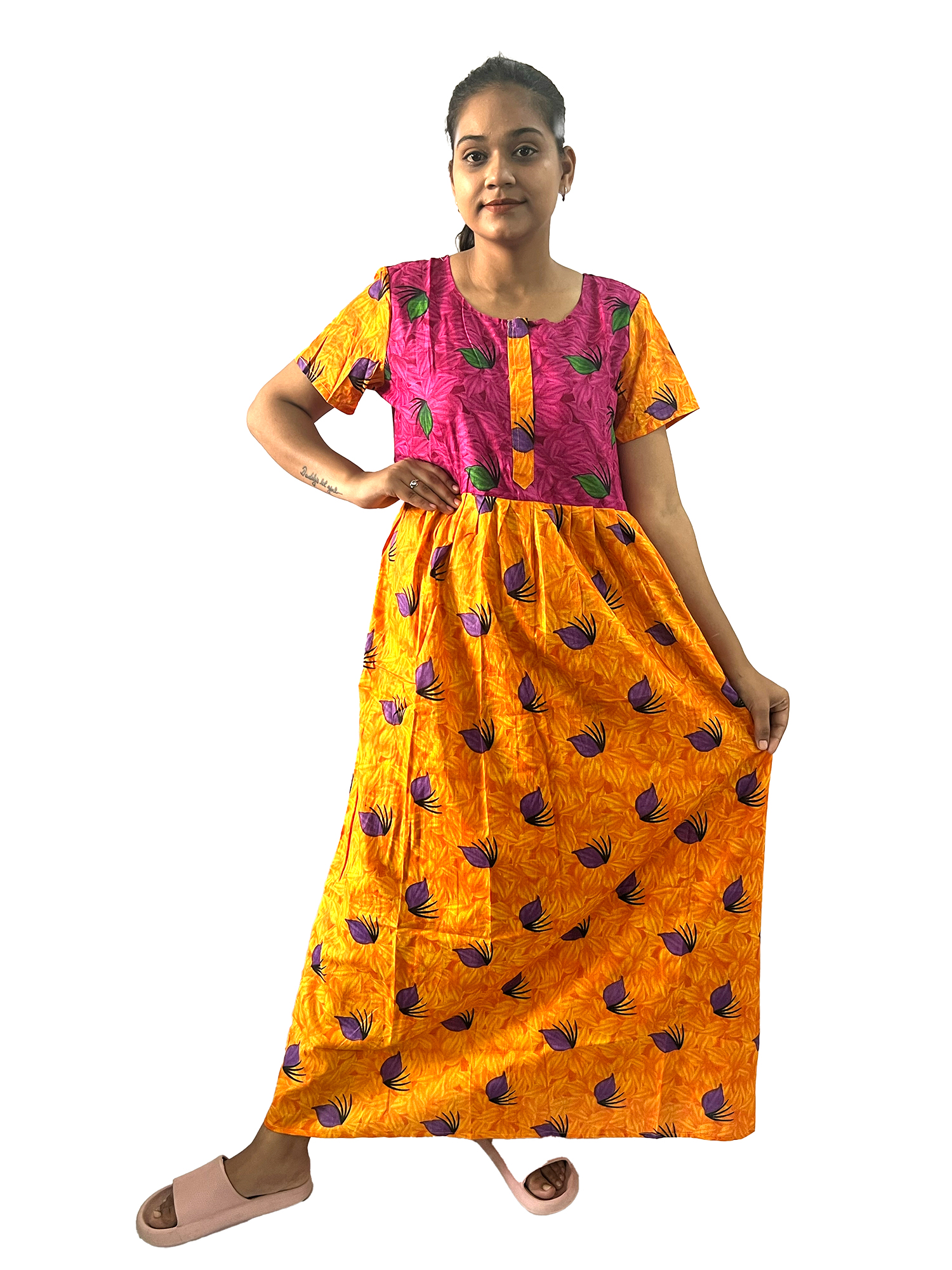 Pearlfly women cotton Nightgown