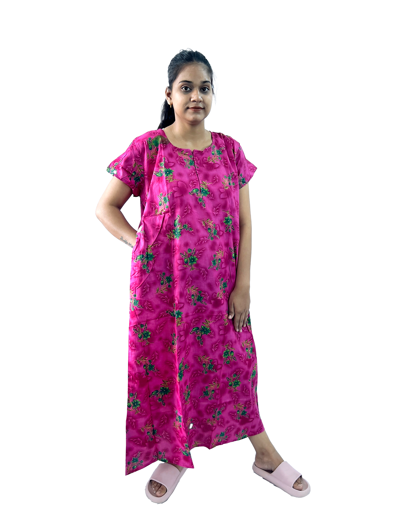 Pearlfly women cotton Nightgown