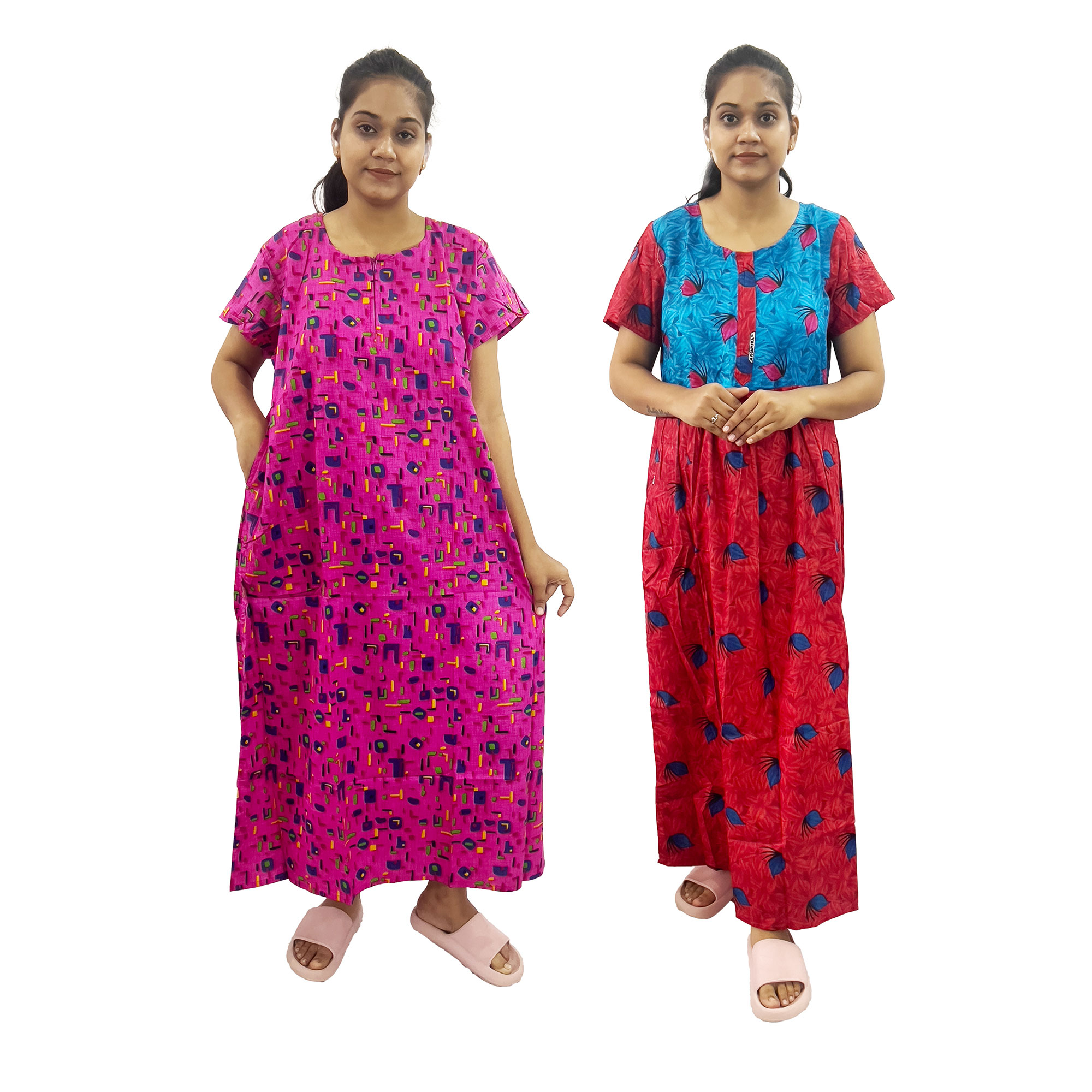 Pearlfly women cotton Nightgown [Combo-2]