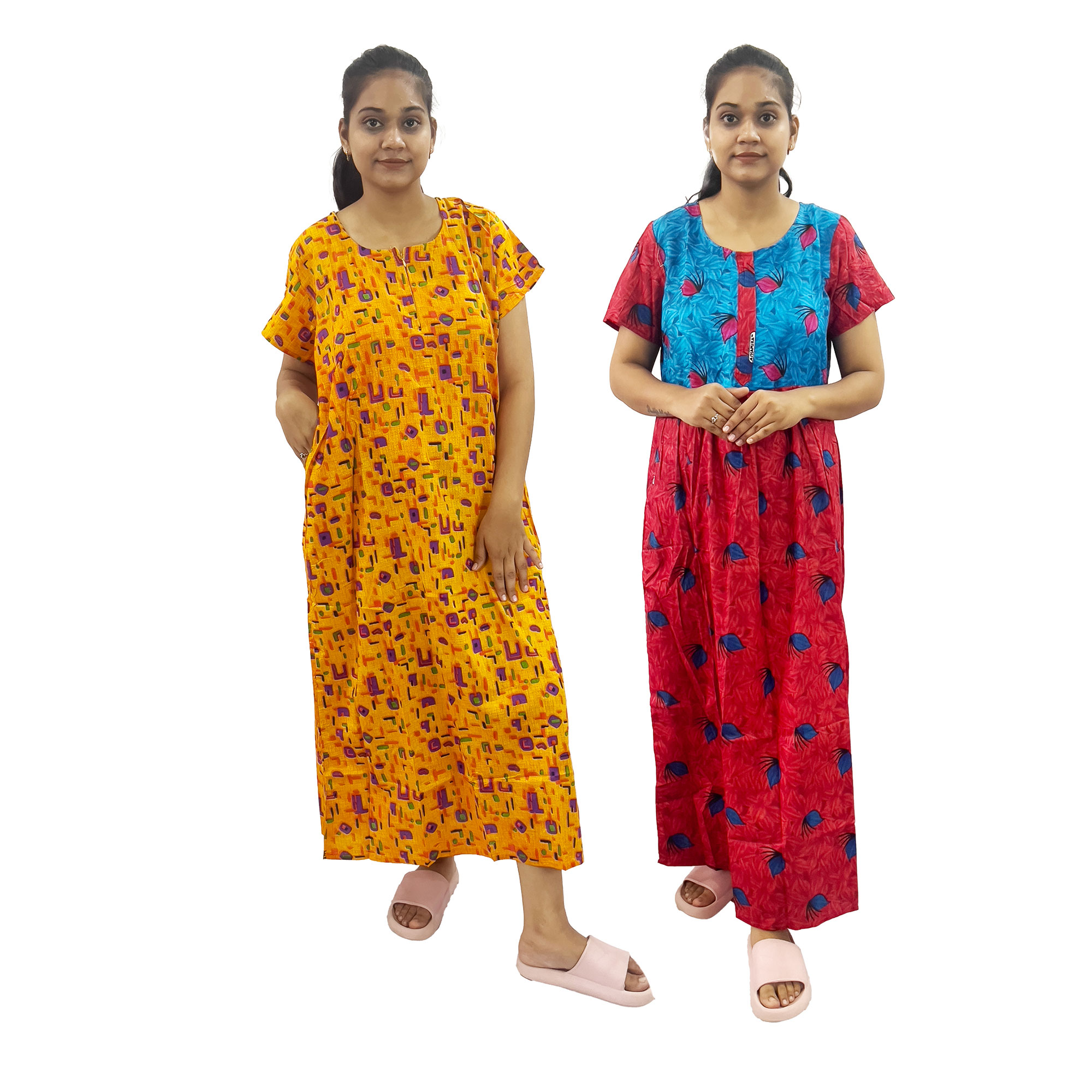 Pearlfly women cotton Nightgown [Combo-2]
