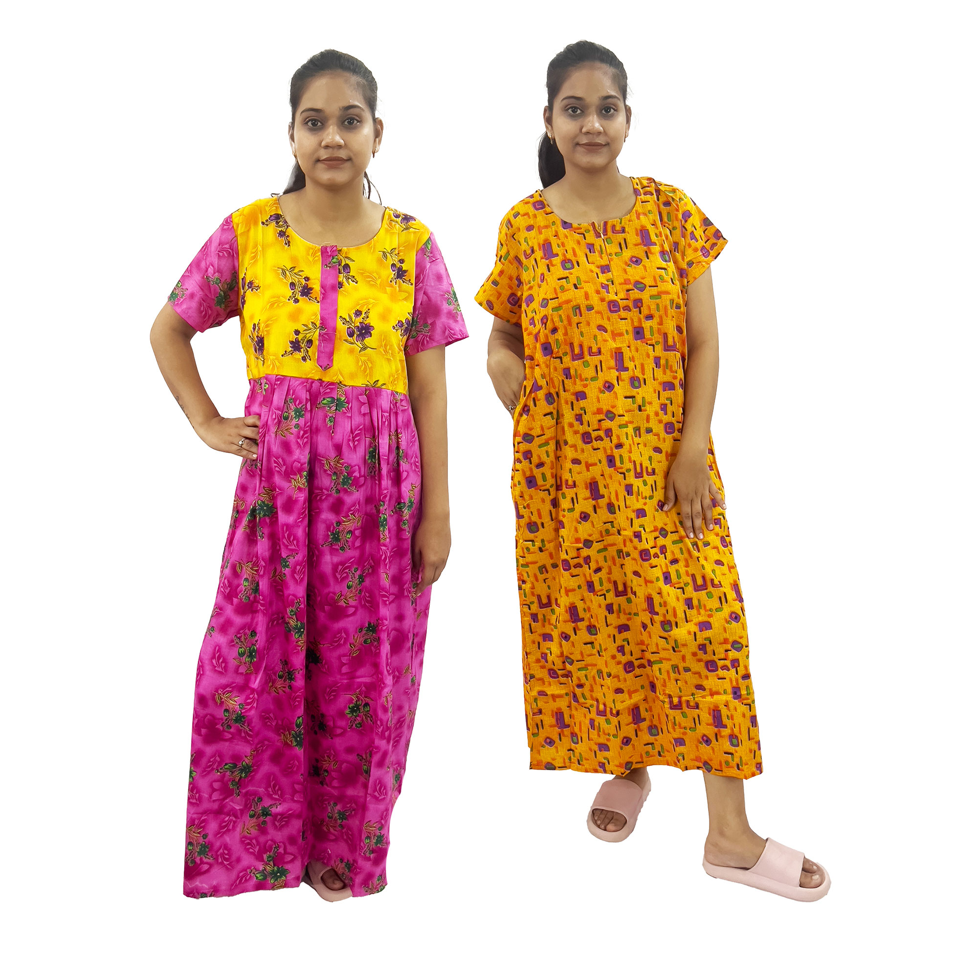 Pearlfly women cotton Nightgown [Combo-2]