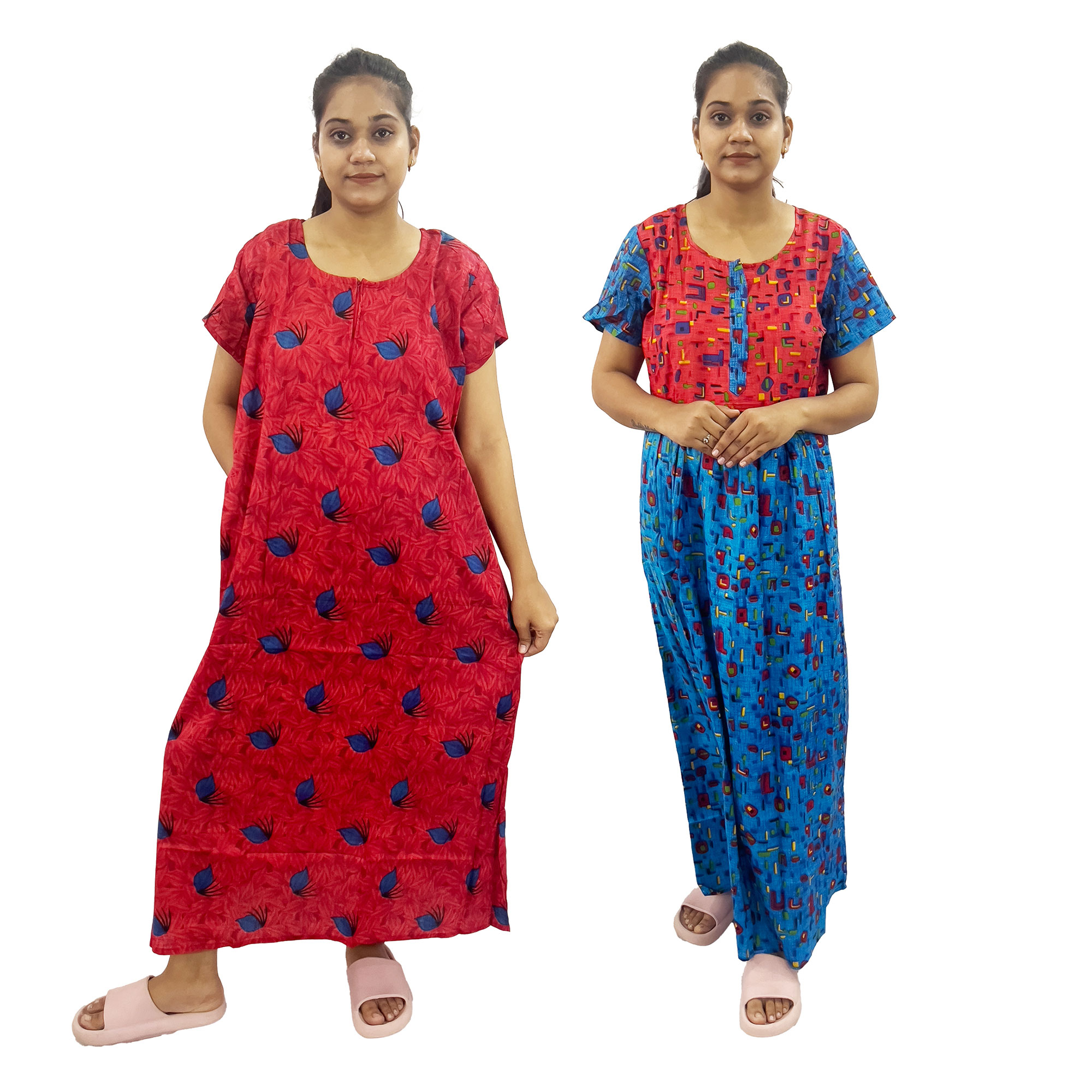 Pearlfly women cotton Nightgown [Combo-2]