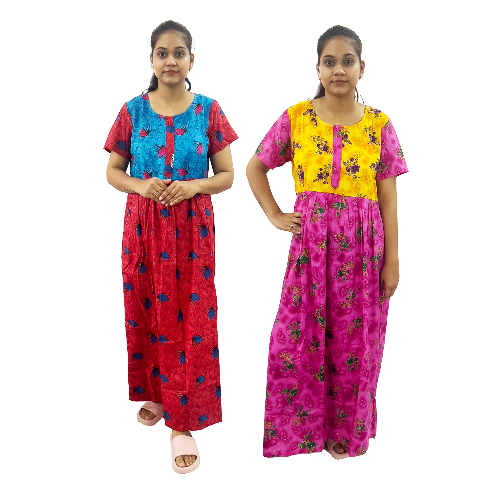 Pearlfly women cotton Nightgown [Combo-2]