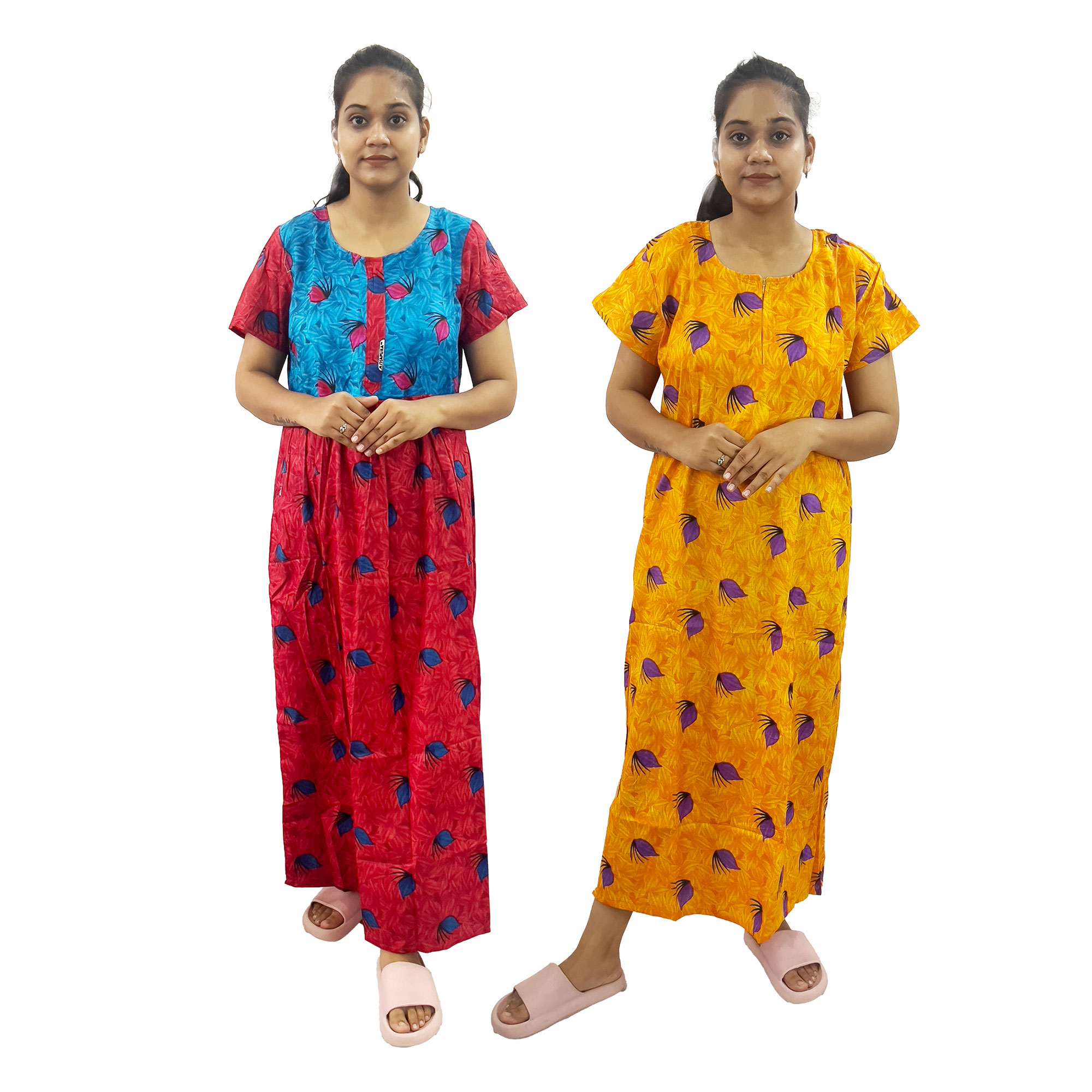 Pearlfly women cotton Nightgown [Combo-2]