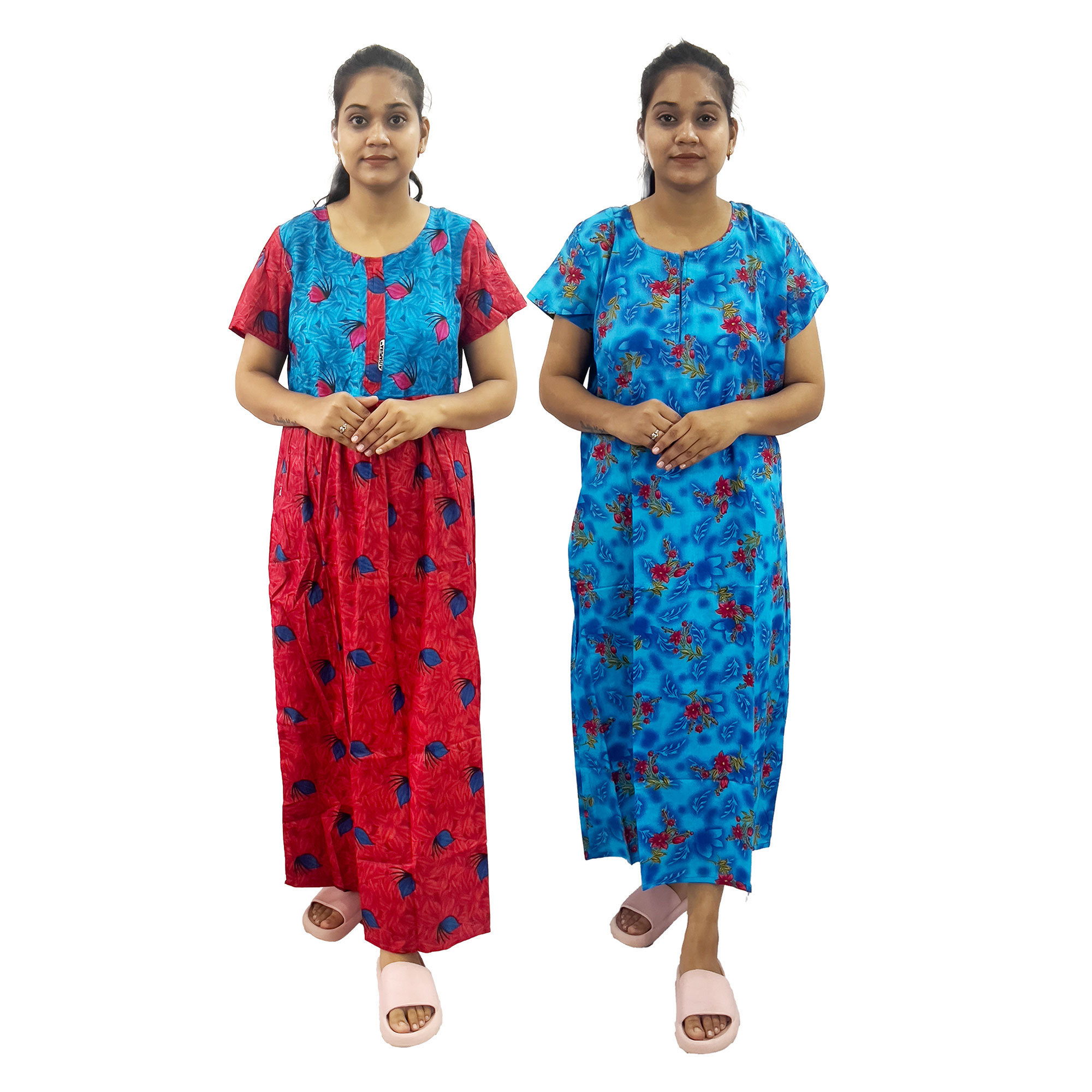 Pearlfly women cotton Nightgown [Combo-2]