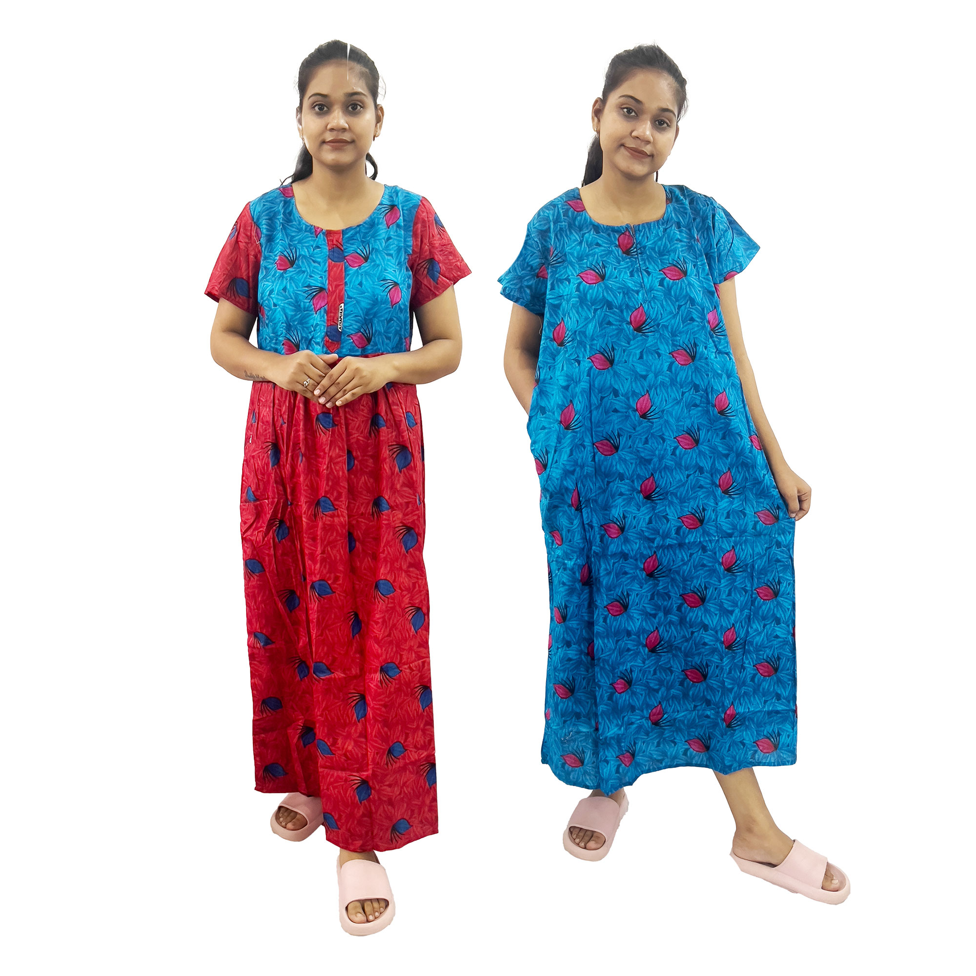 Pearlfly women cotton Nightgown [Combo-2]