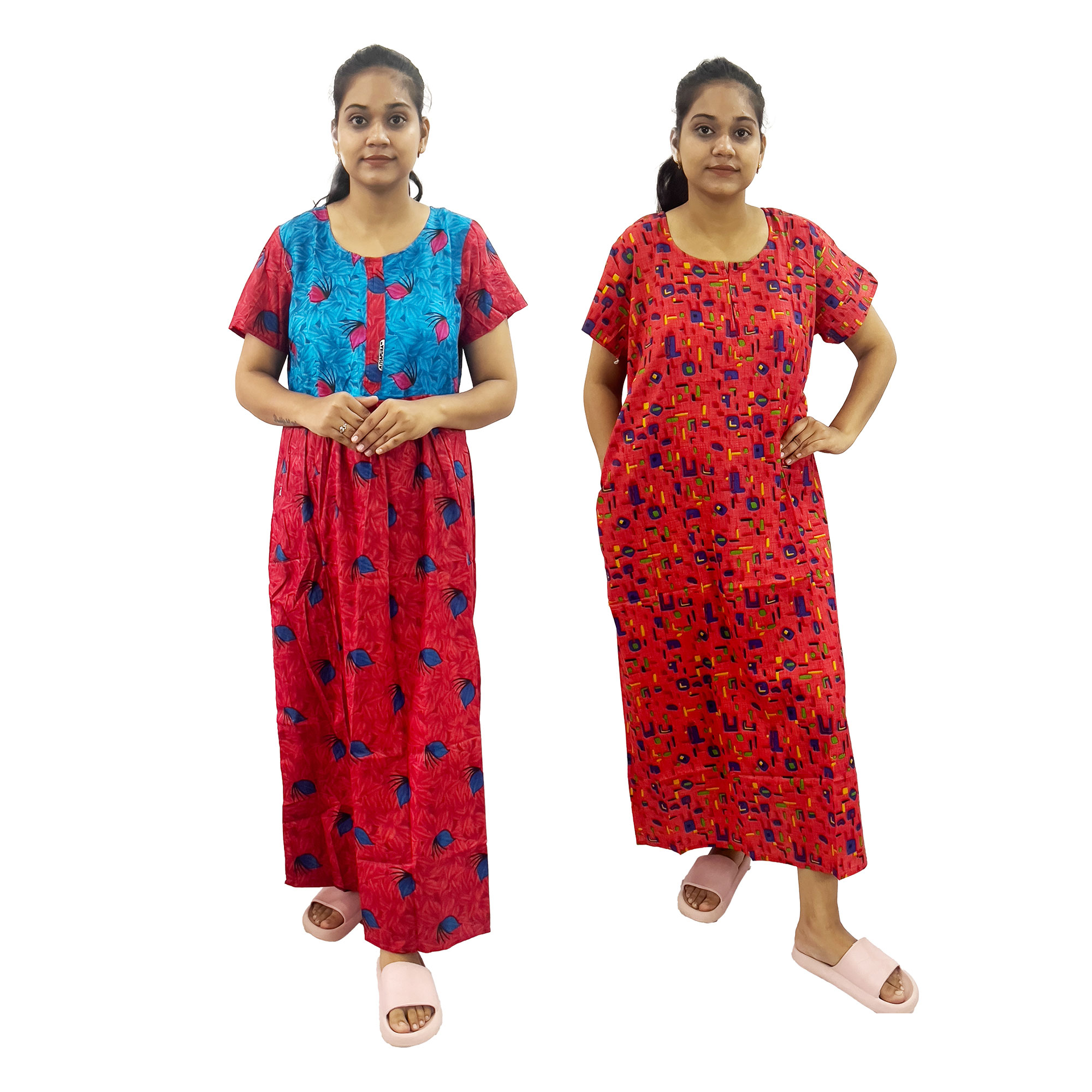 Pearlfly women cotton Nightgown [Combo-2]