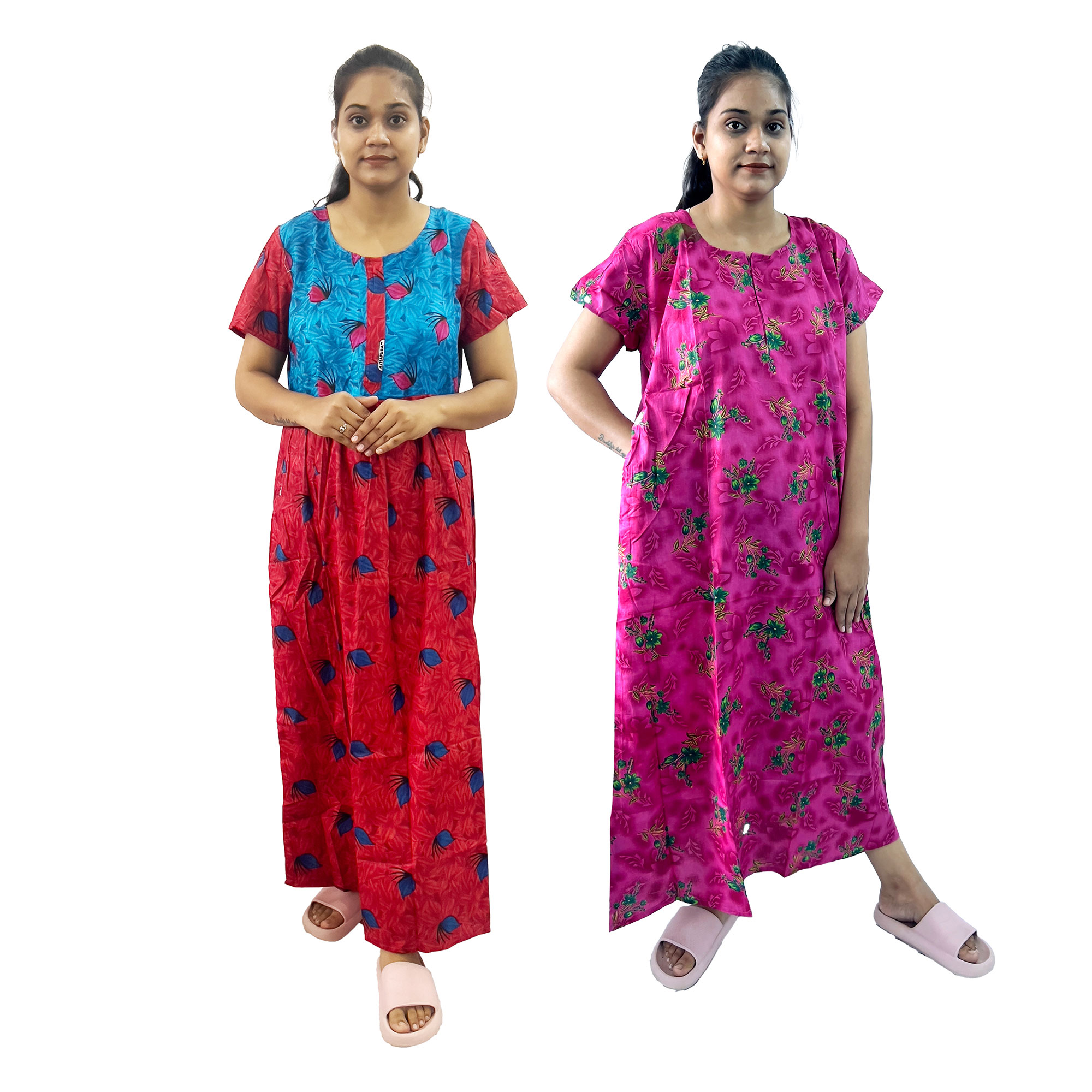 Pearlfly women cotton Nightgown [Combo-2]