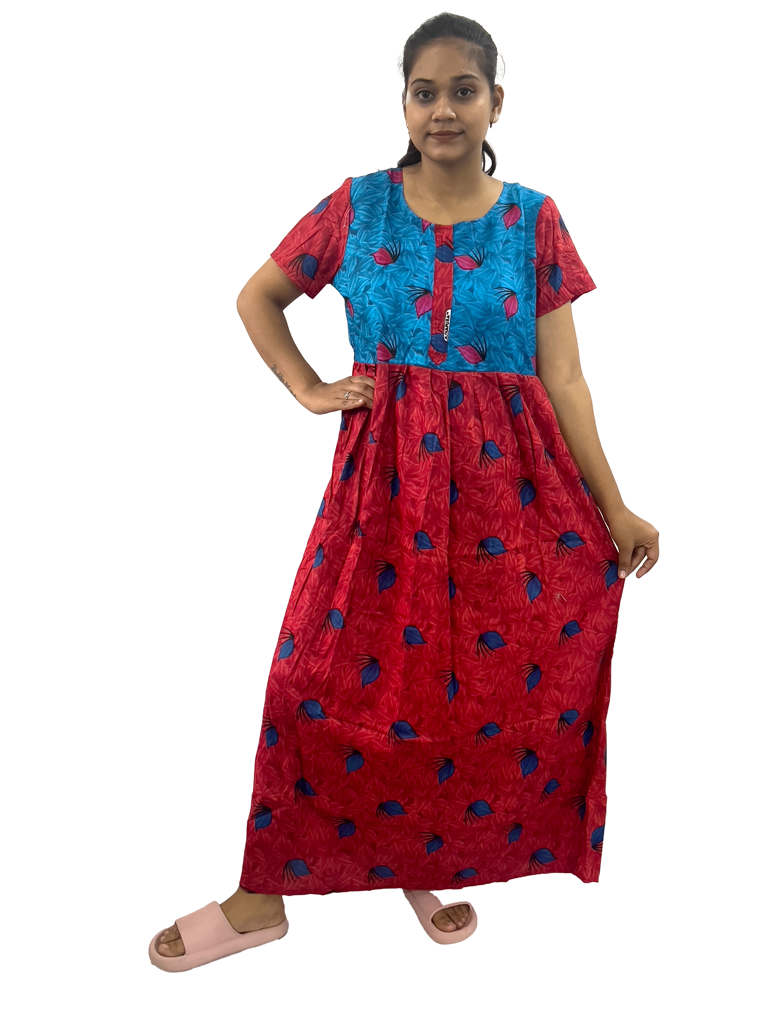 Pearlfly women cotton Nightgown [Combo-2]
