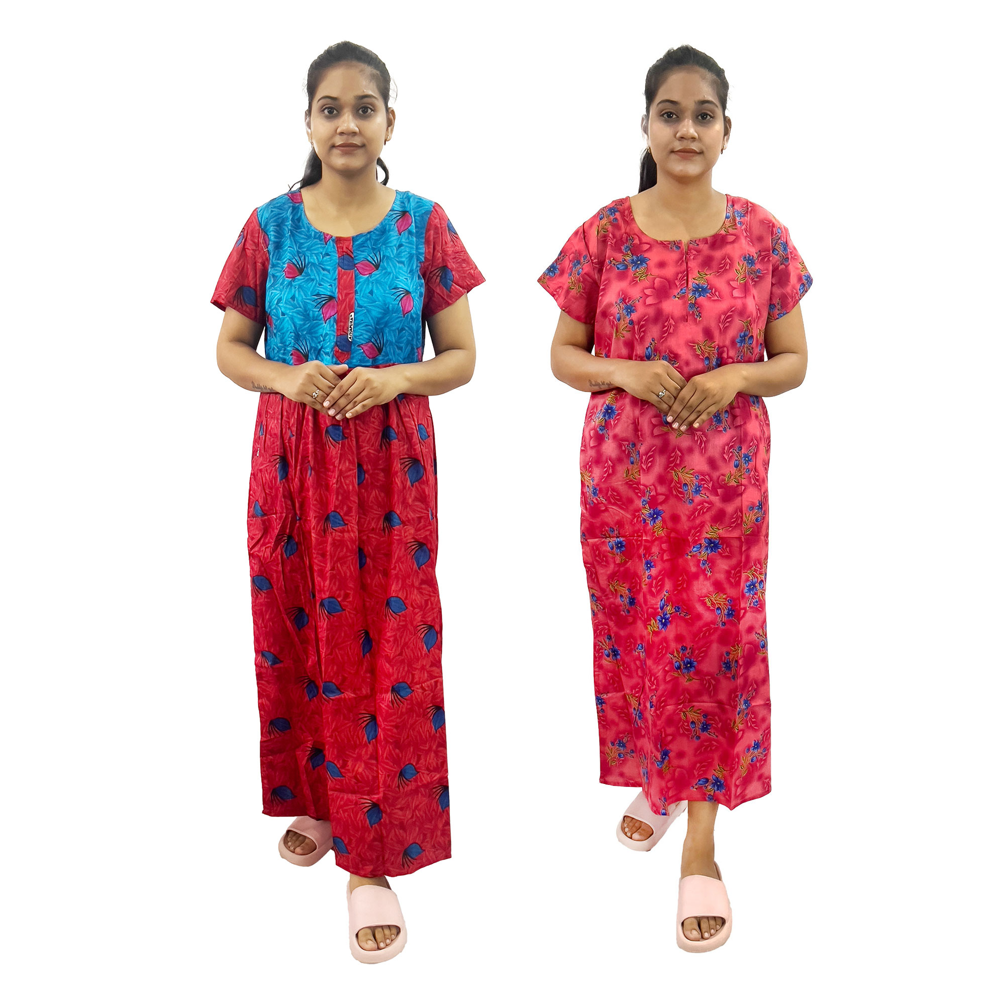 Pearlfly women cotton Nightgown [Combo-2]