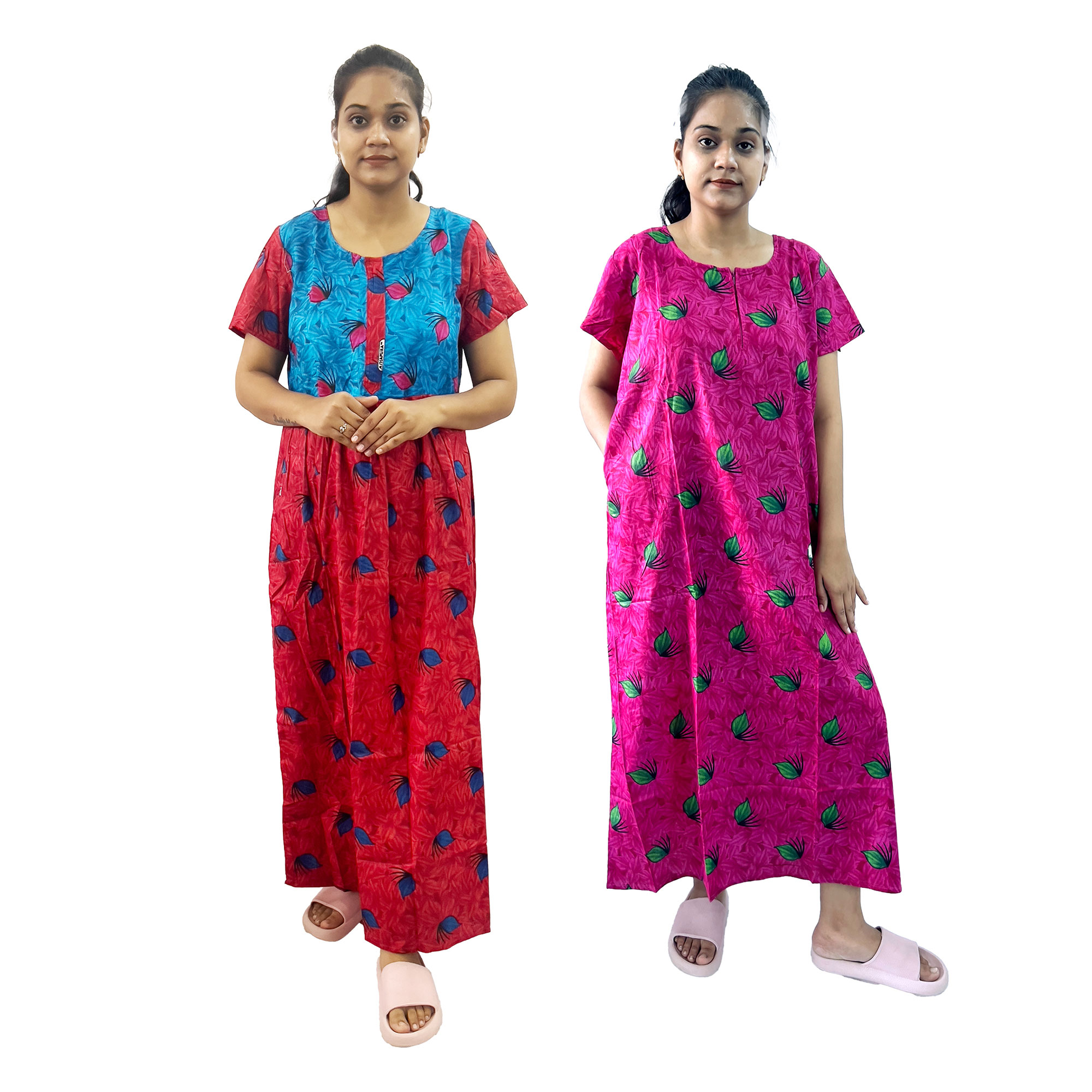 Pearlfly women cotton Nightgown  [Combo-2]
