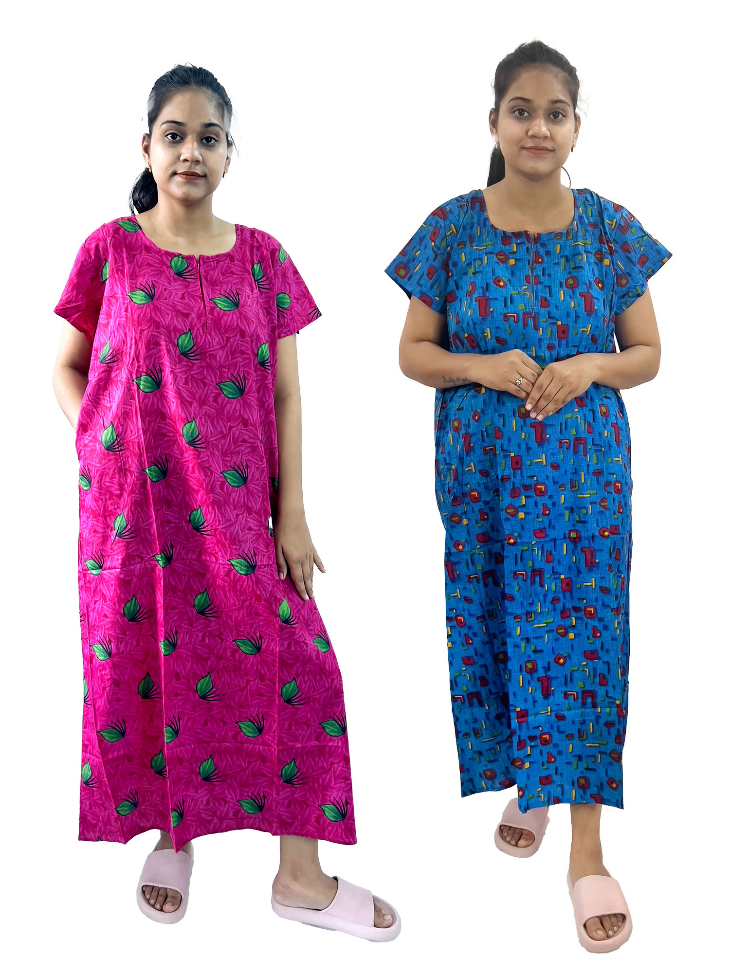 Pearlfly women cotton Nightgown [Combo-2]