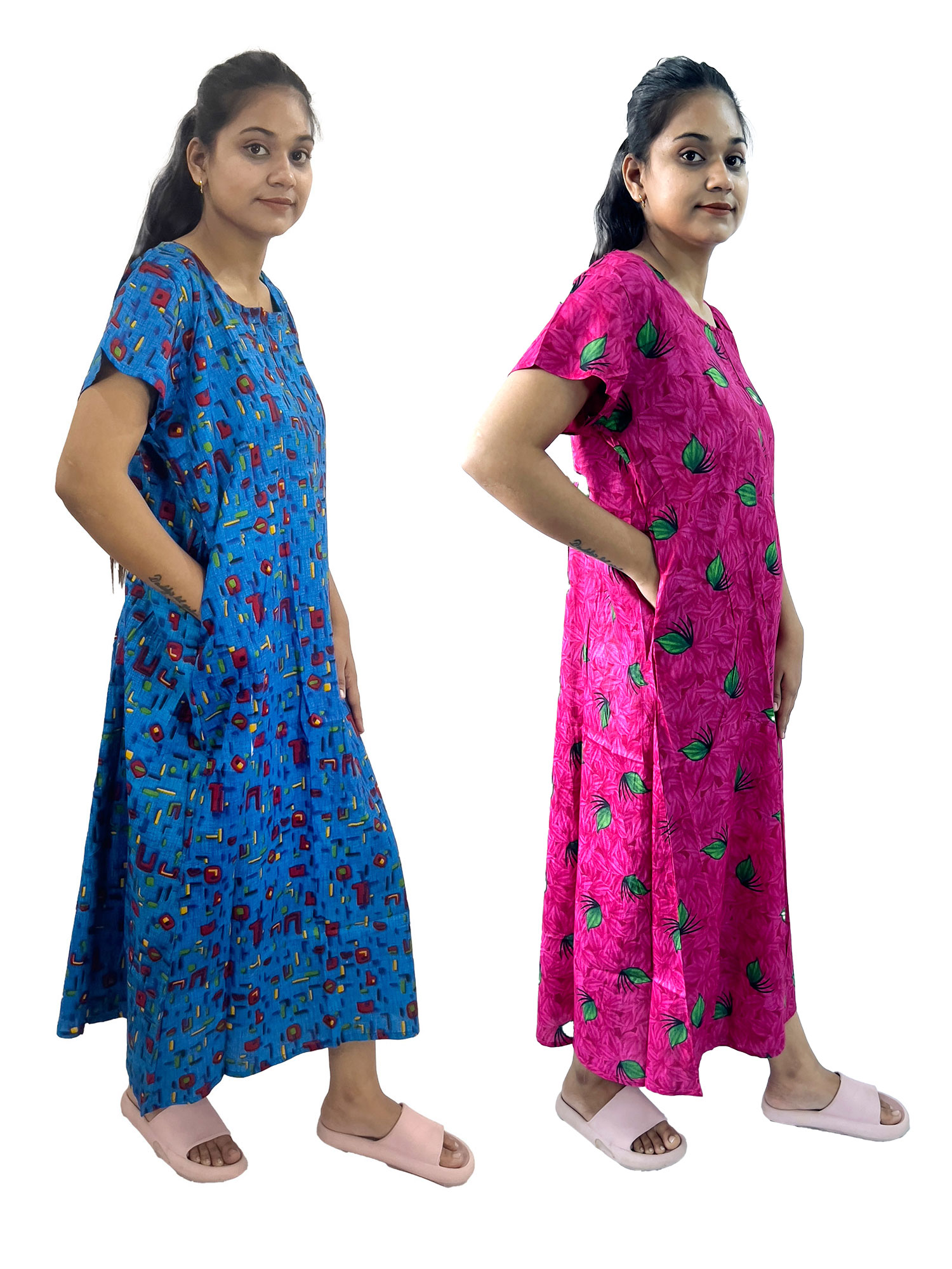 Pearlfly women cotton Nightgown [Combo-2]