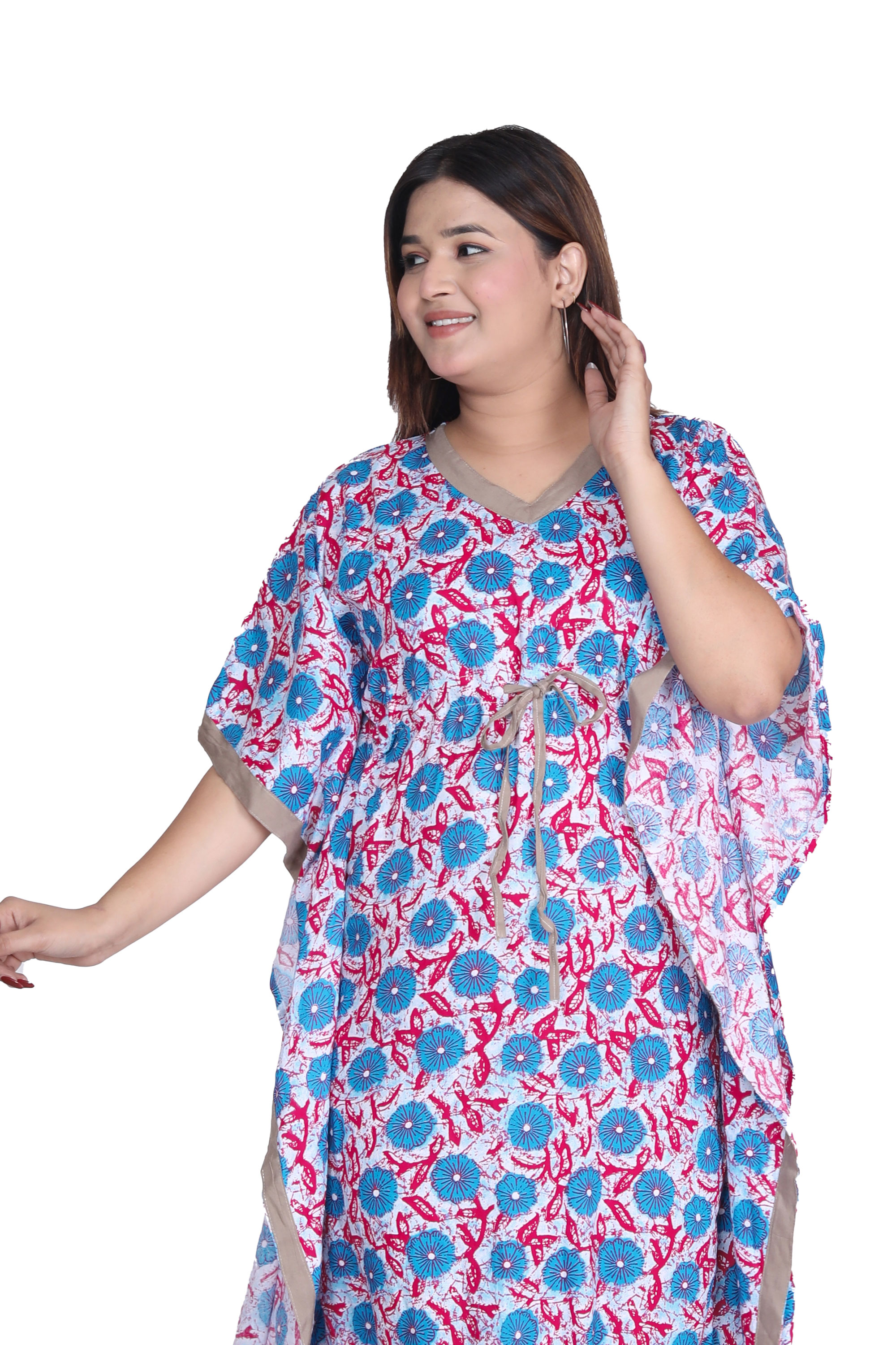 Pearlfly Women Long cotton kaftan 