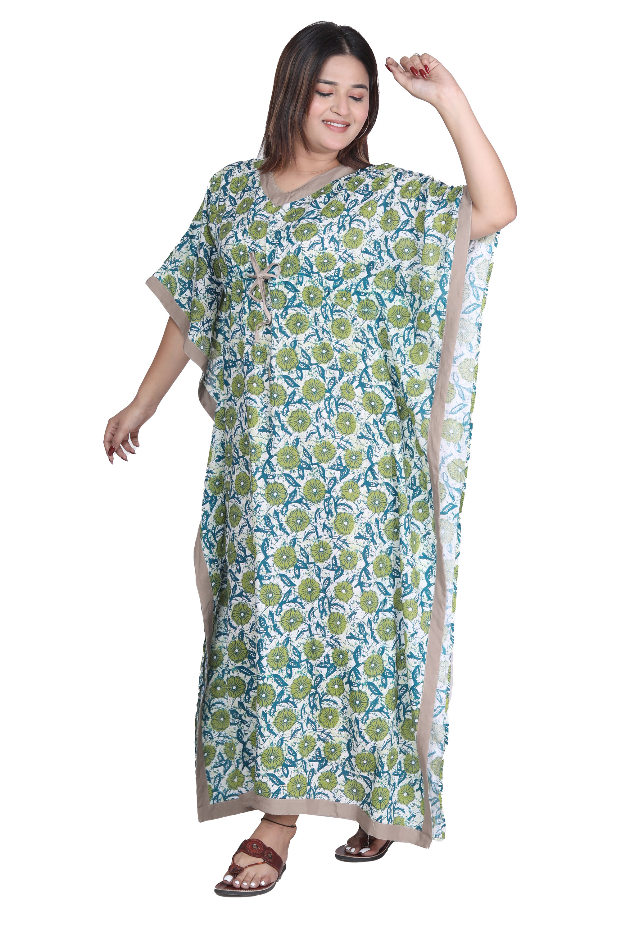 Pearlfly Women Long cotton kaftan
