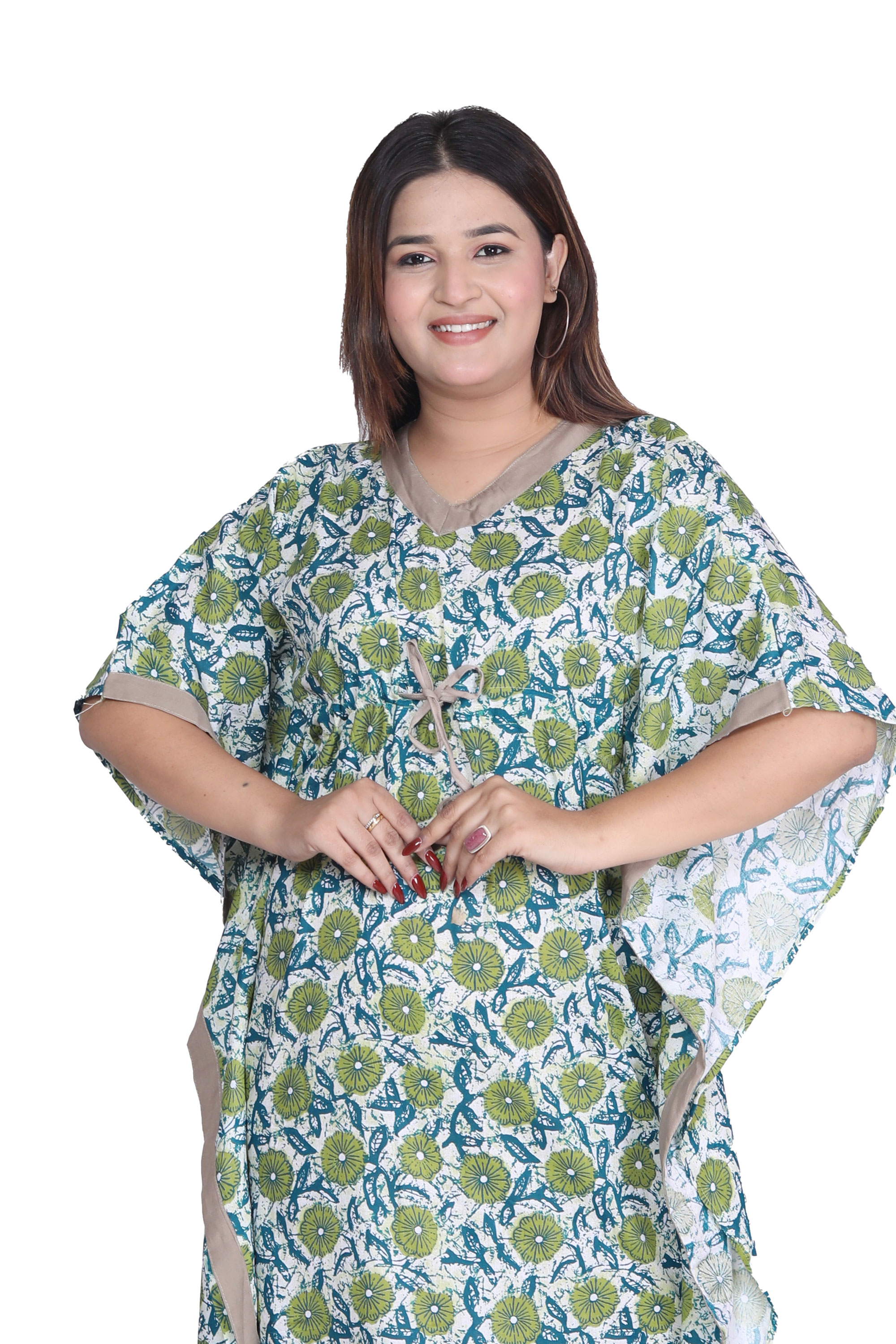 Pearlfly Women Long cotton kaftan 