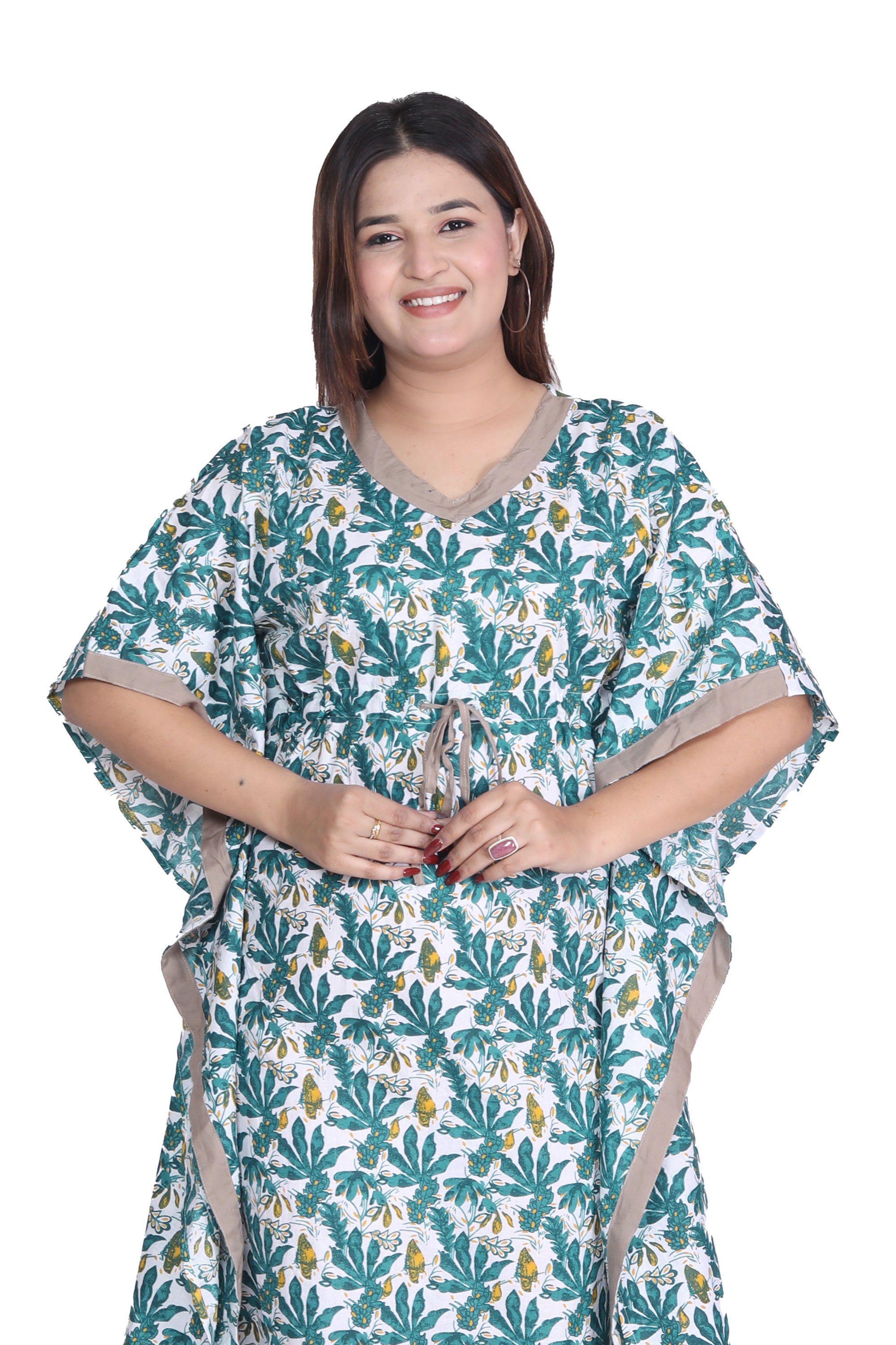 Pearlfly Women Long cotton kaftan 