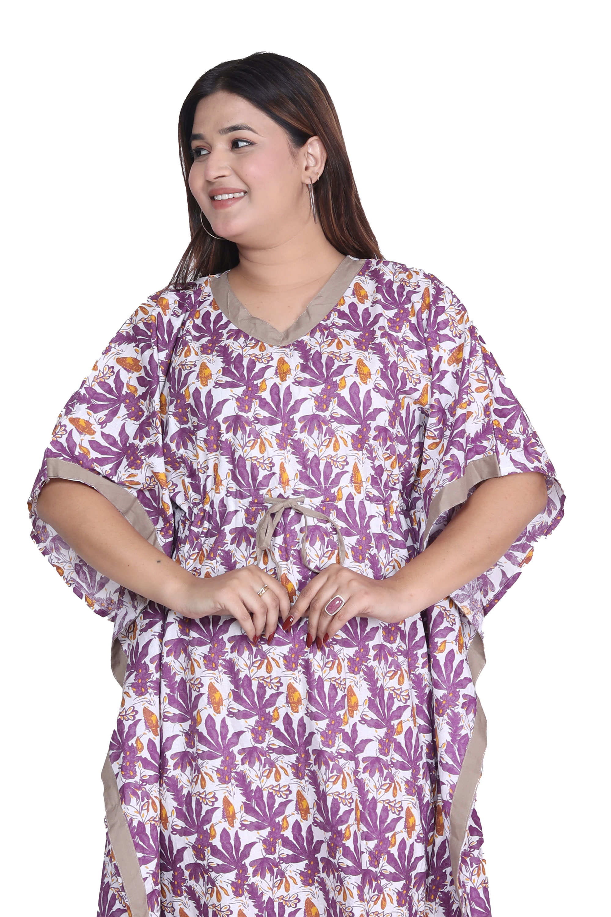 Pearlfly Women Long cotton kaftan 