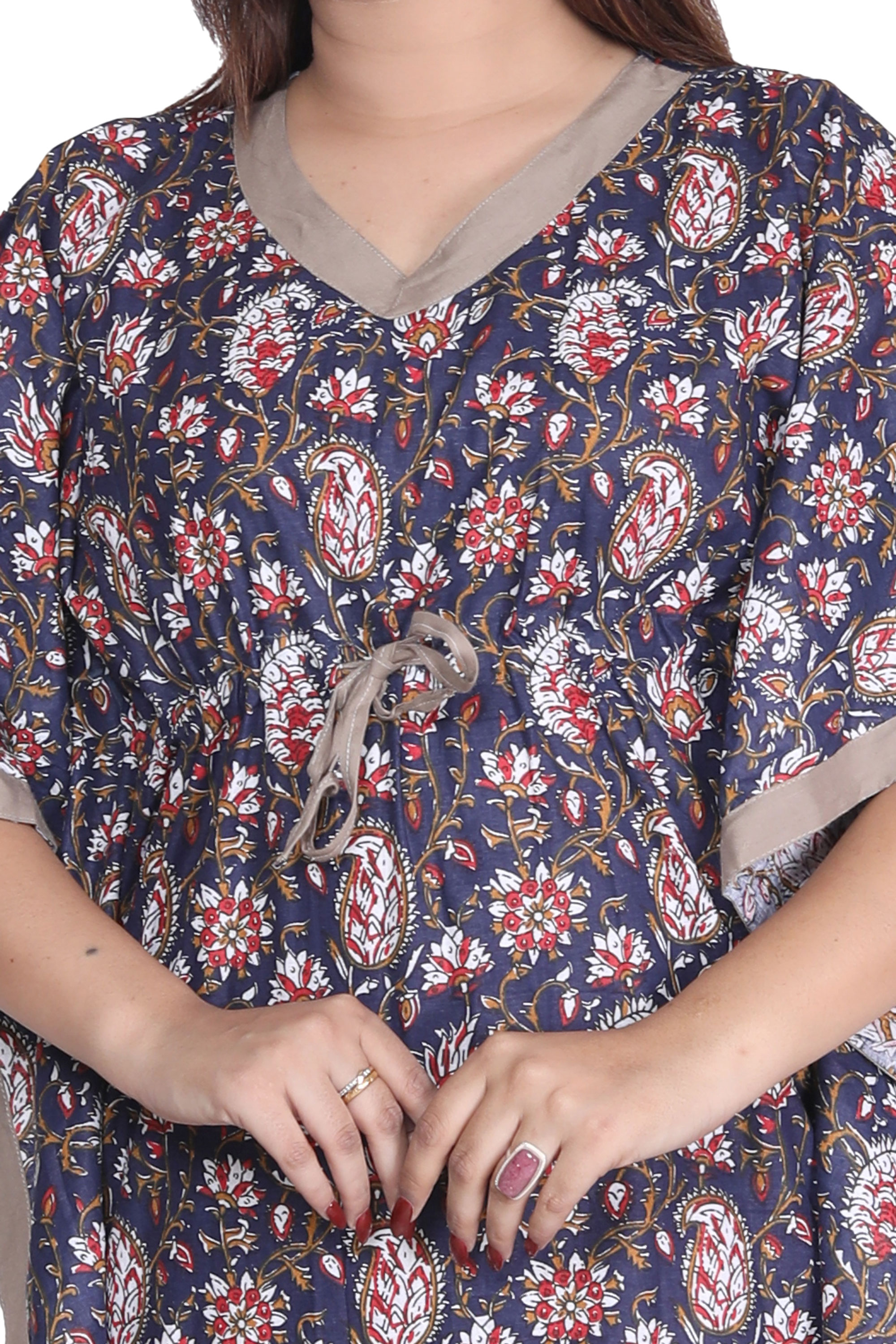 Pearlfly Women Long cotton kaftan 