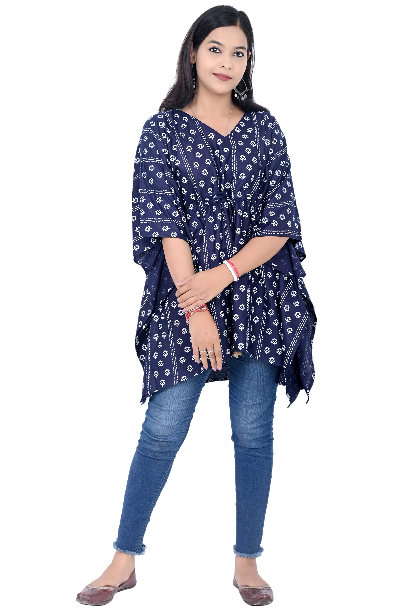 Pearlfly Women's  Printed Kaftan top 